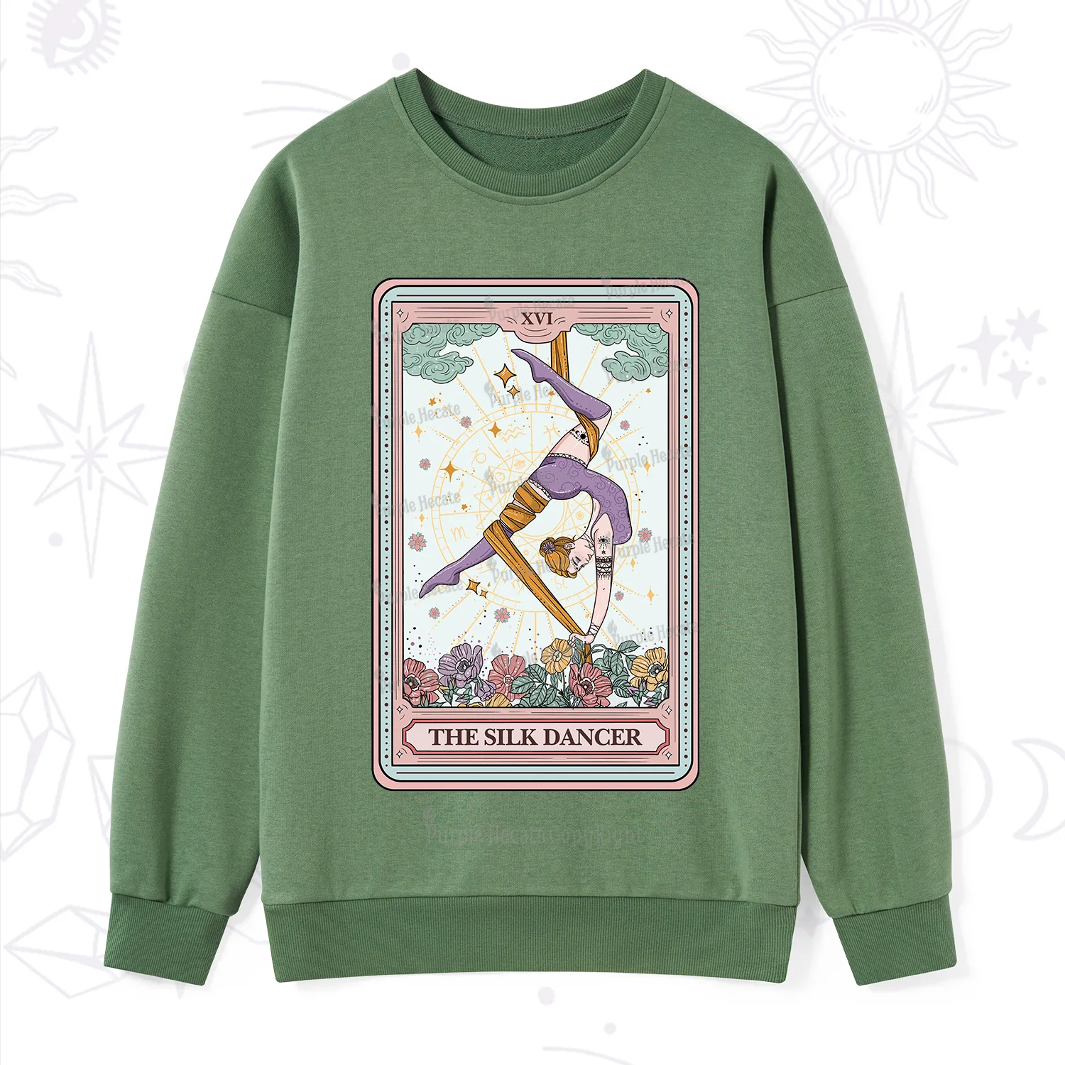 Purplehecate The Aerial Hoop Star Tarot Card Sweatshirt