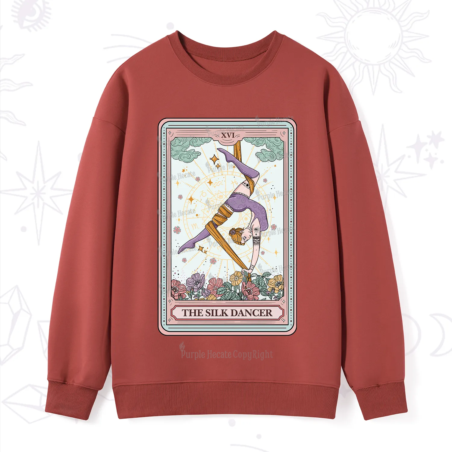 Purplehecate The Aerial Hoop Star Tarot Card Sweatshirt