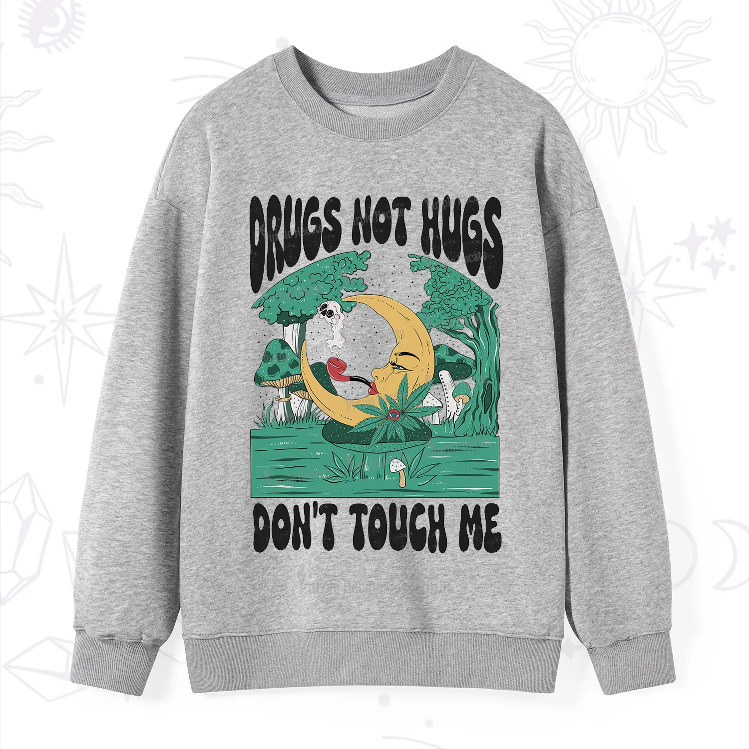 Purplehecate Drugs Not Hugs Don't Touch Me Sweatshirt