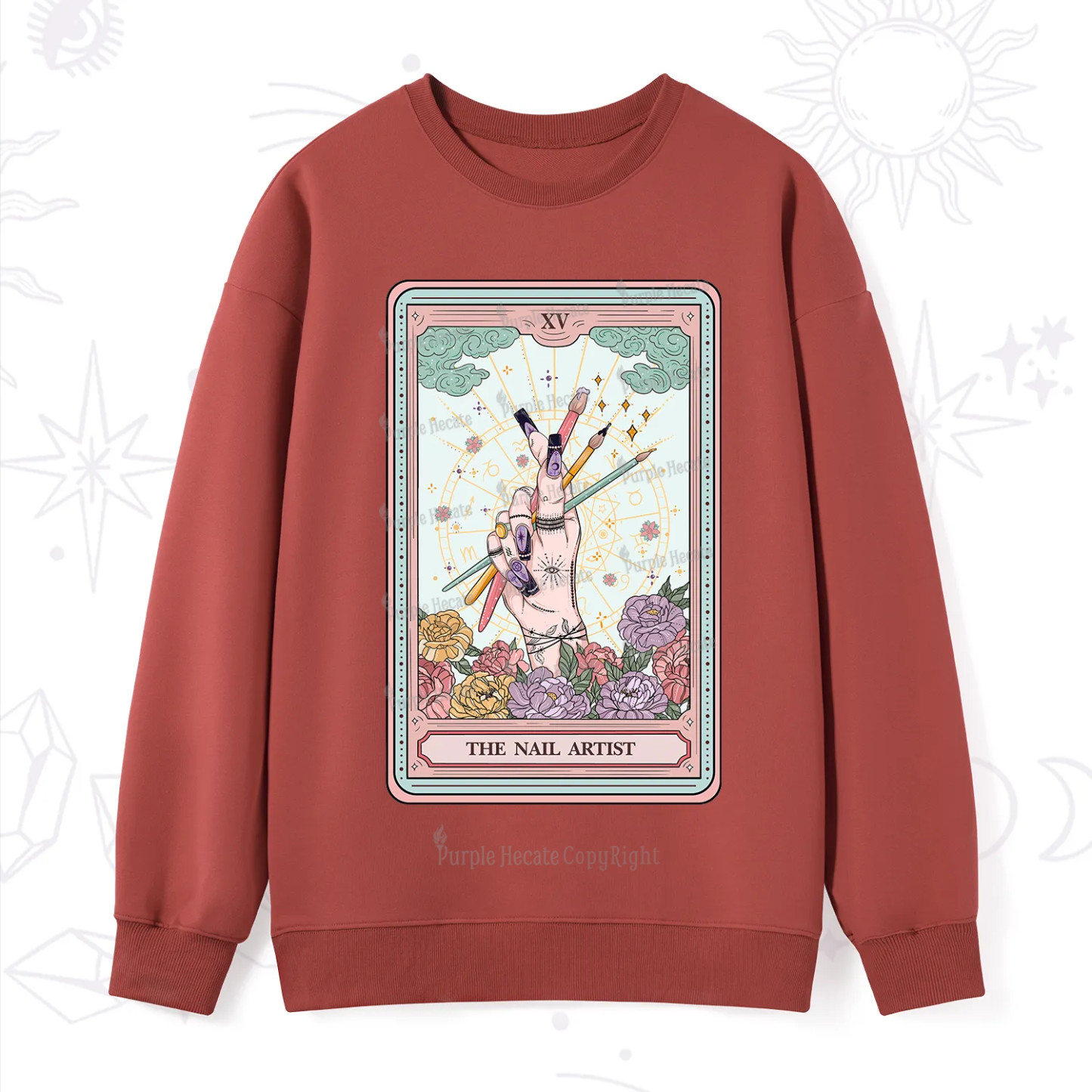 Purplehecate The Enchanted Nail Artist Tarot Card Sweatshirt