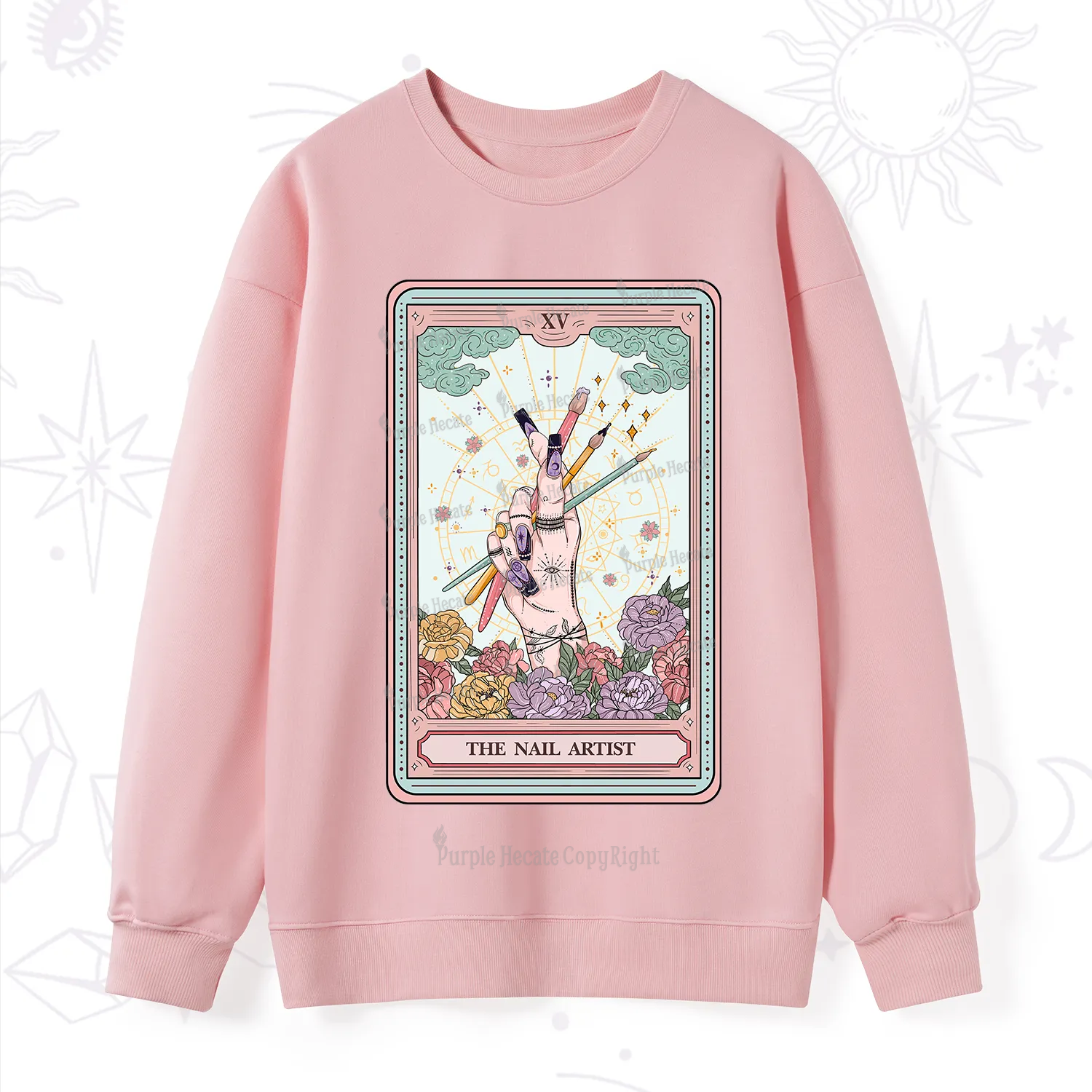 Purplehecate The Enchanted Nail Artist Tarot Card Sweatshirt