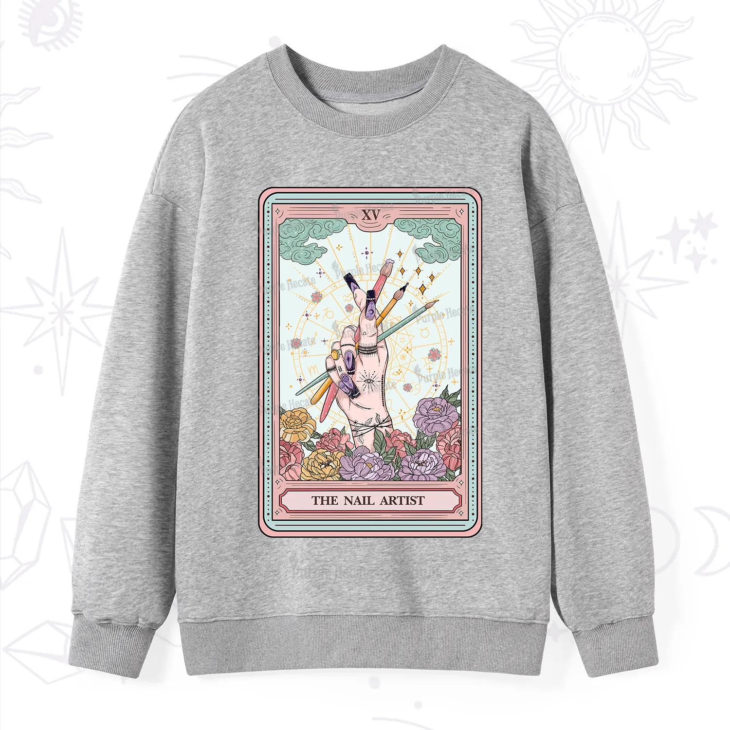 Purplehecate The Enchanted Nail Artist Tarot Card Sweatshirt