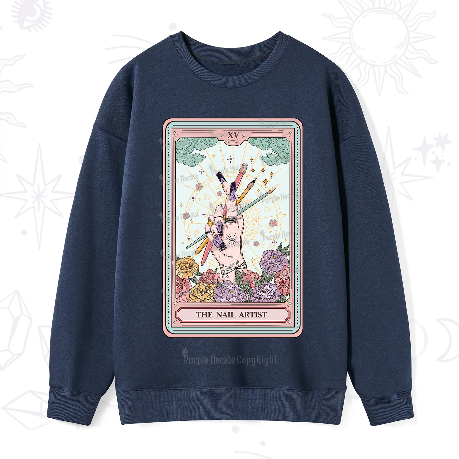 Purplehecate The Enchanted Nail Artist Tarot Card Sweatshirt