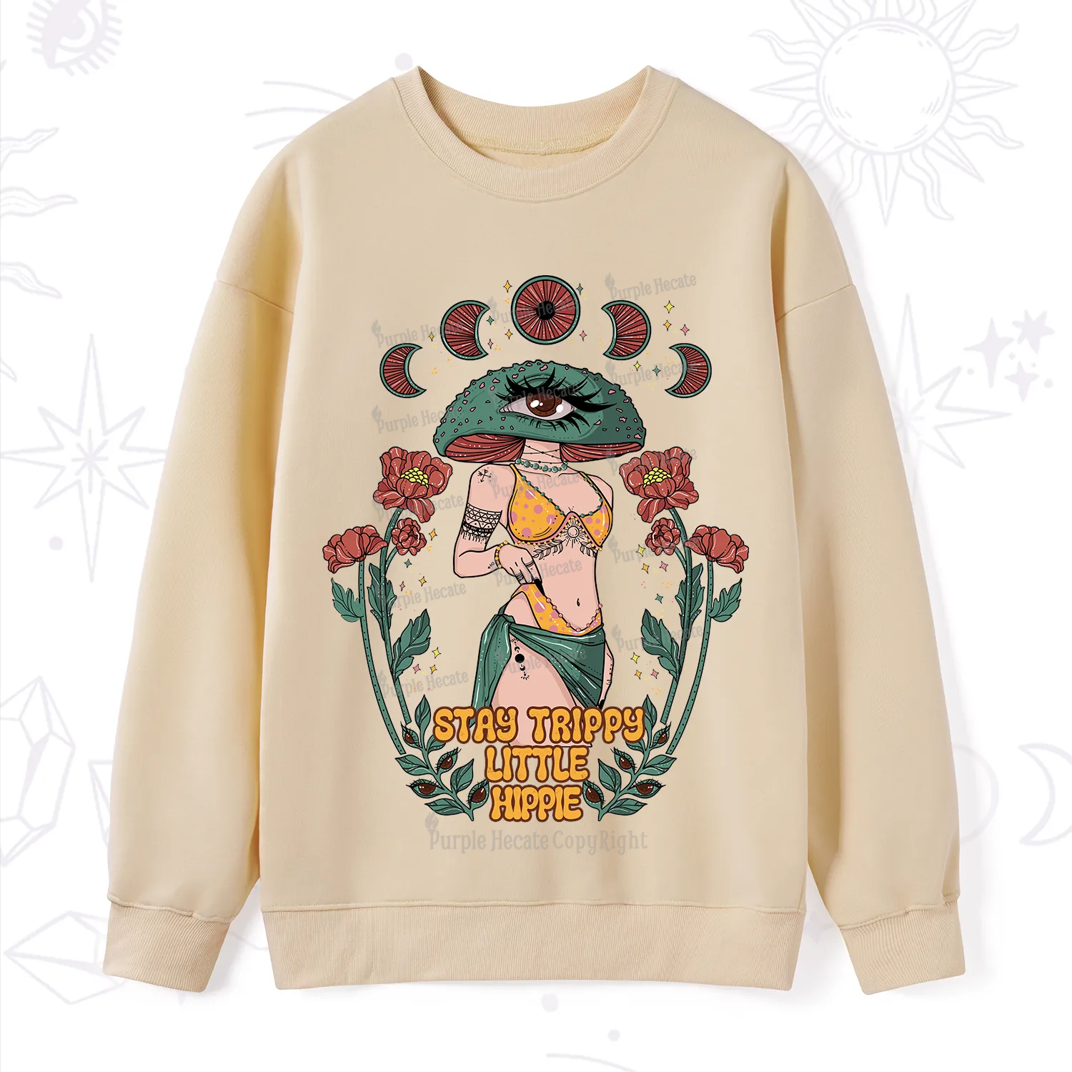 Purplehecate Stay Trippy Little Hippie Sweatshirt