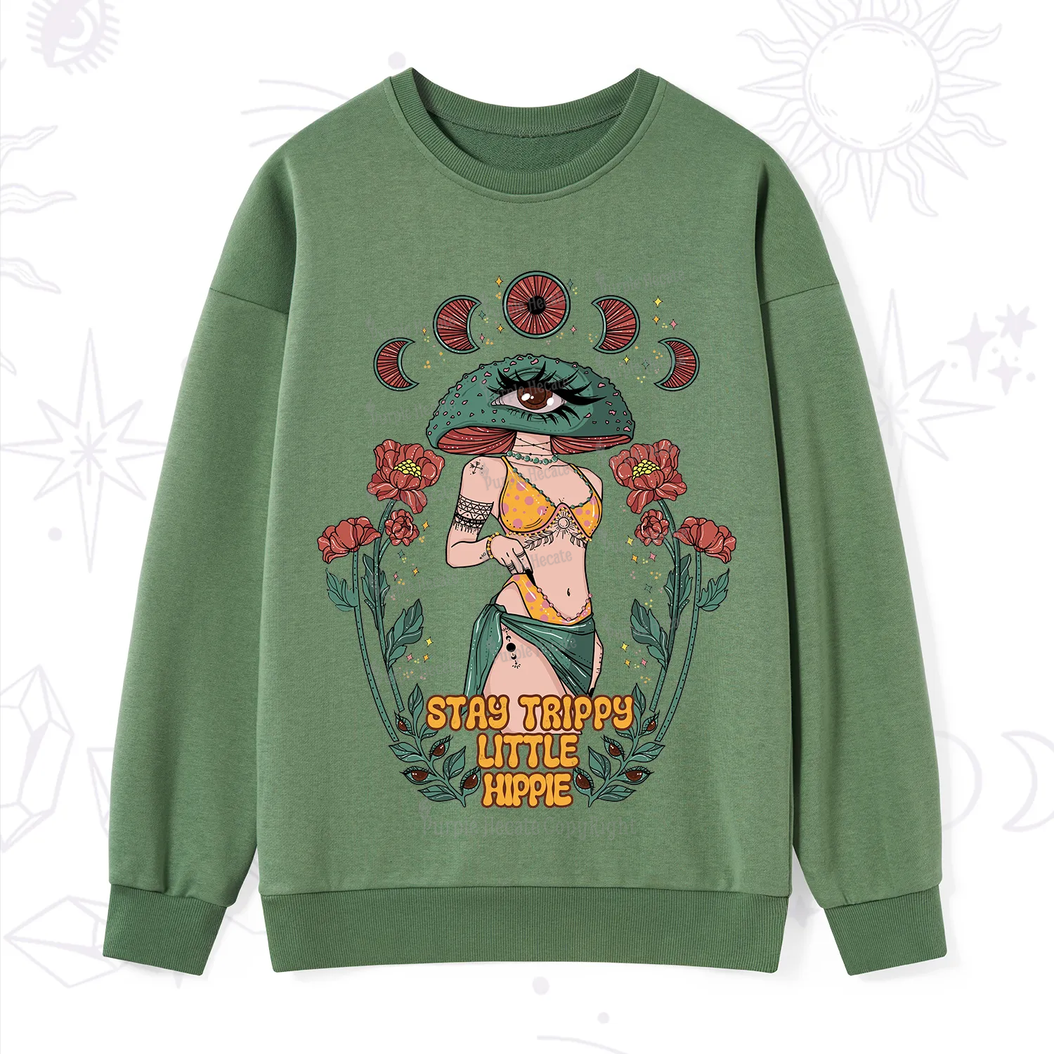 Purplehecate Stay Trippy Little Hippie Sweatshirt