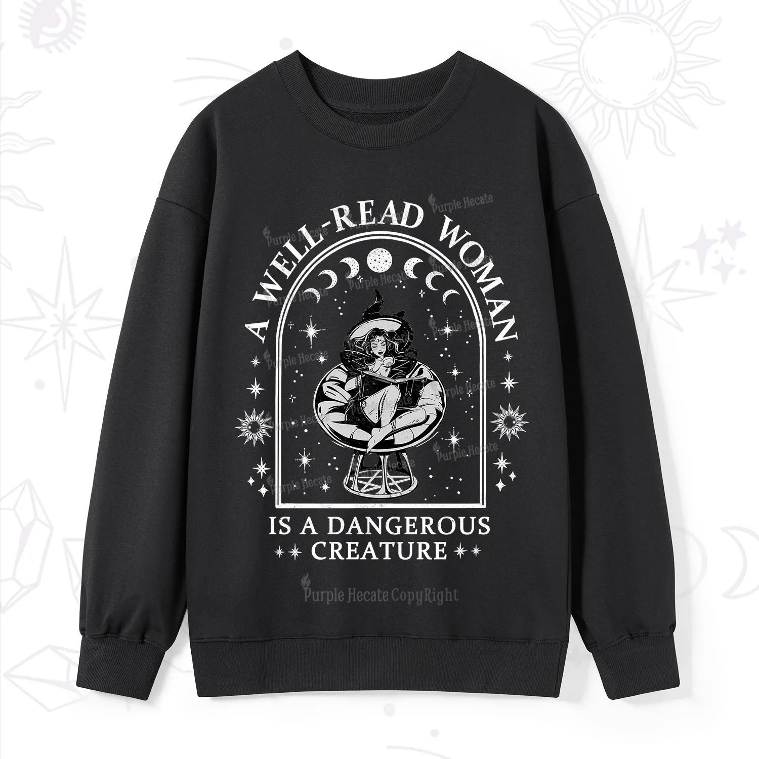 Purplehecate A Well Read Woman Bookish Sweatshirt