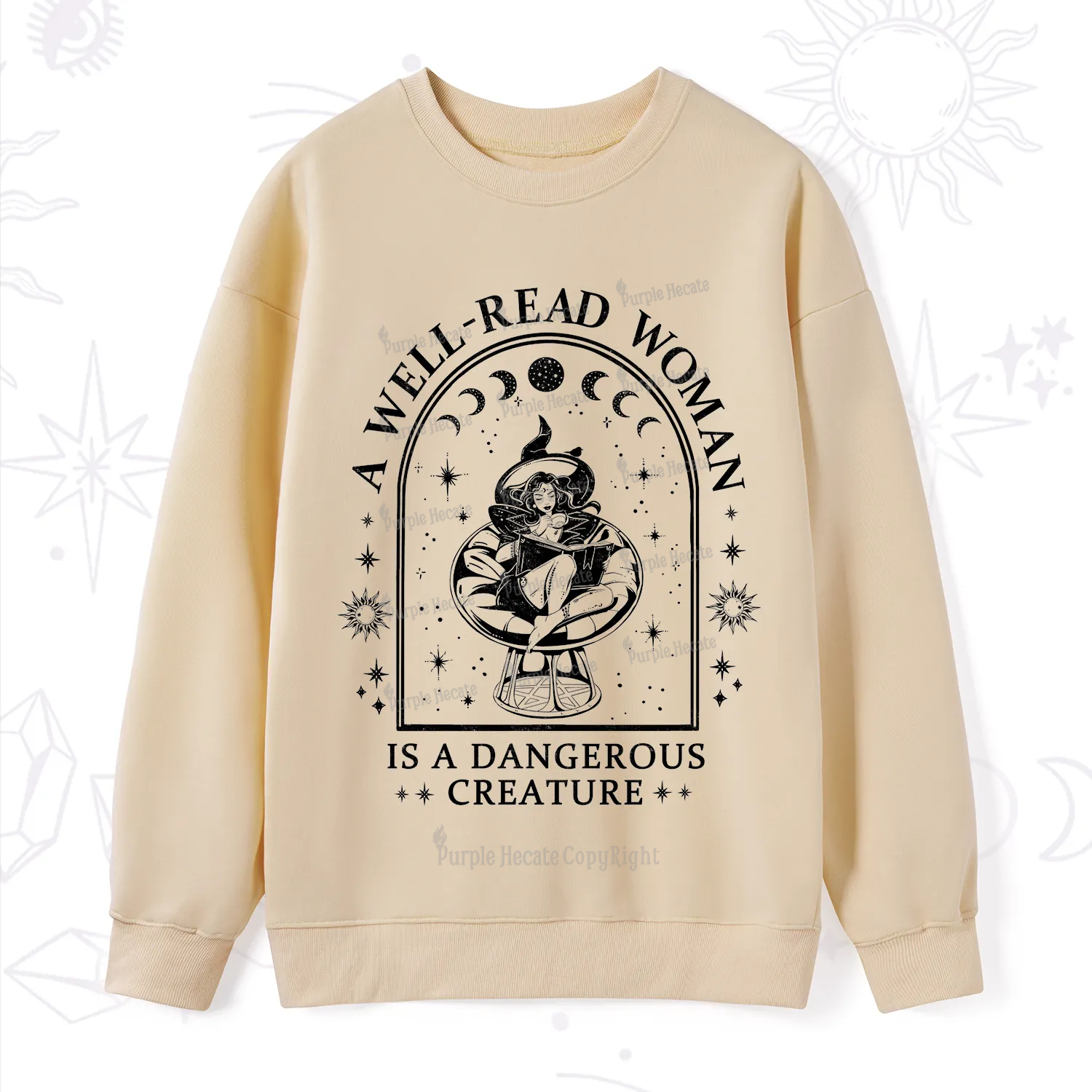 Purplehecate A Well Read Woman Bookish Sweatshirt