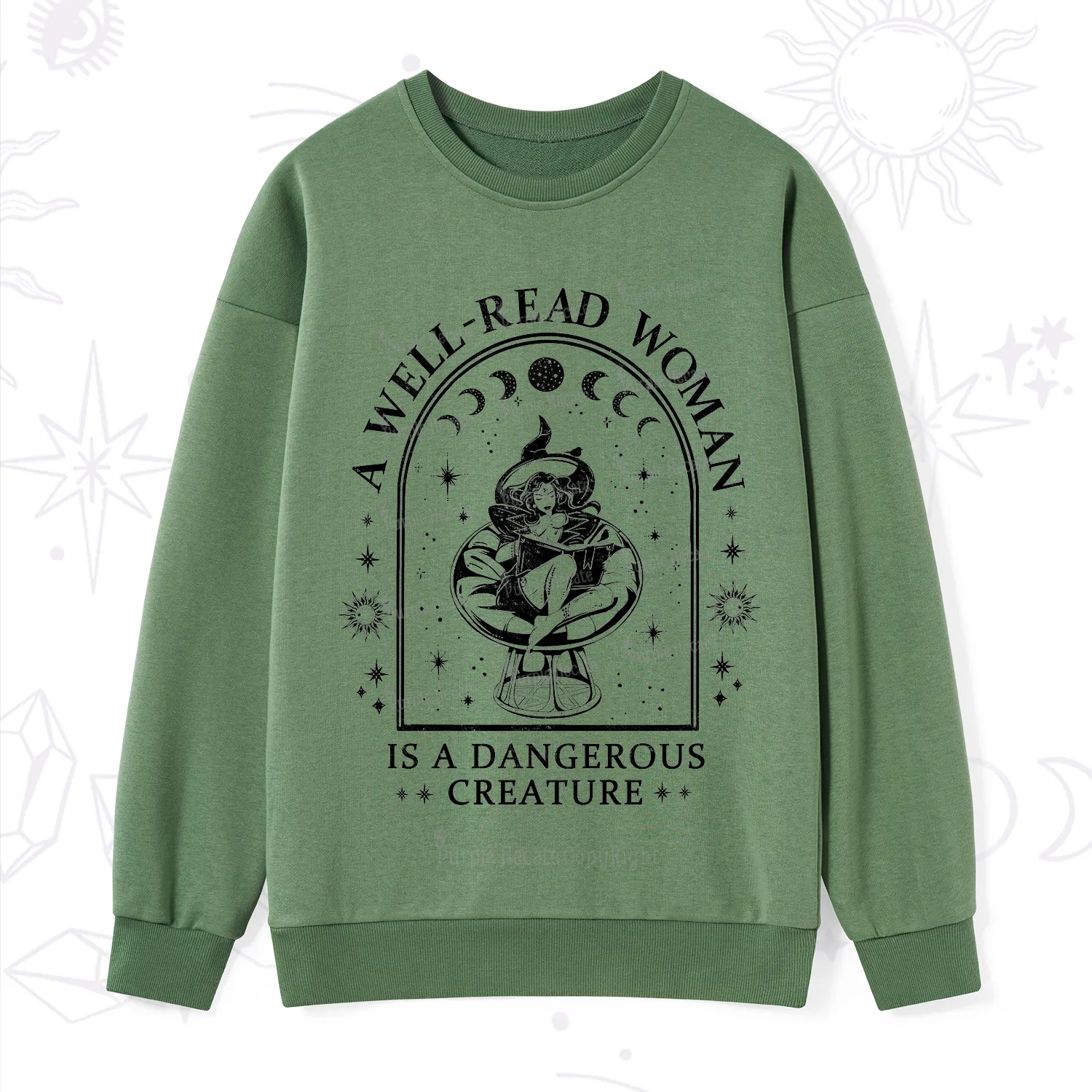 Purplehecate A Well Read Woman Bookish Sweatshirt