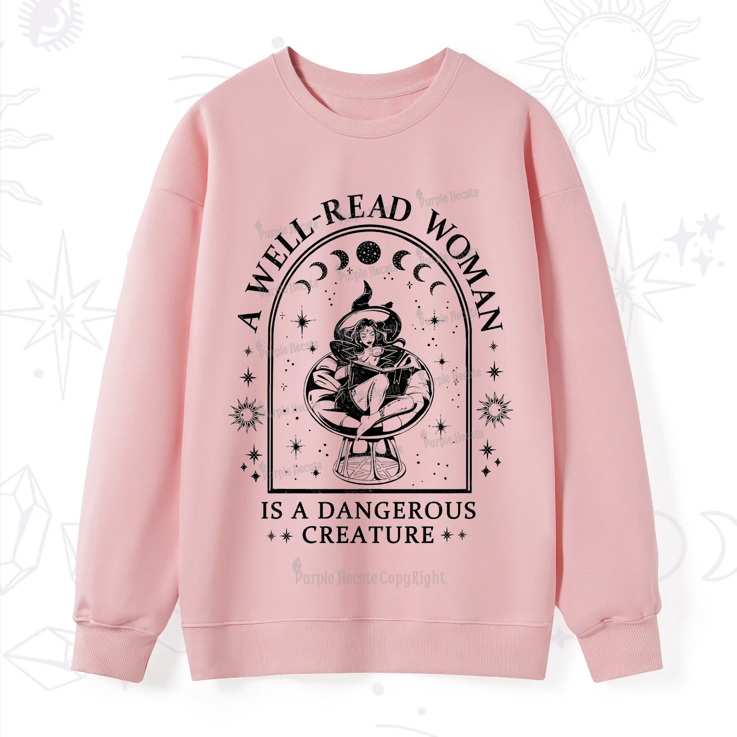 Purplehecate A Well Read Woman Bookish Sweatshirt