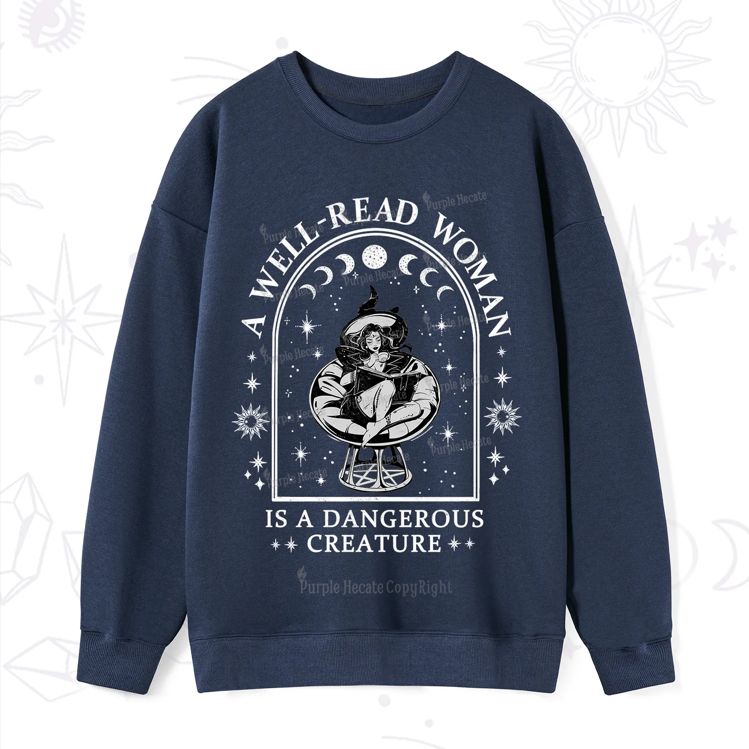 Purplehecate A Well Read Woman Bookish Sweatshirt