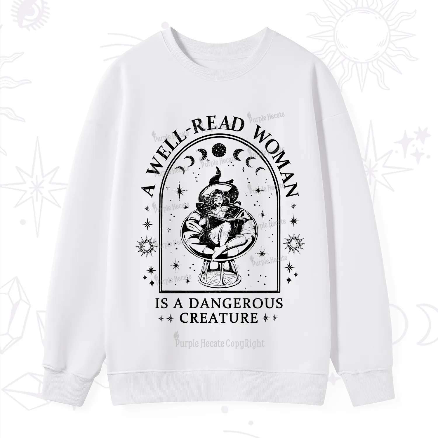 Purplehecate A Well Read Woman Bookish Sweatshirt
