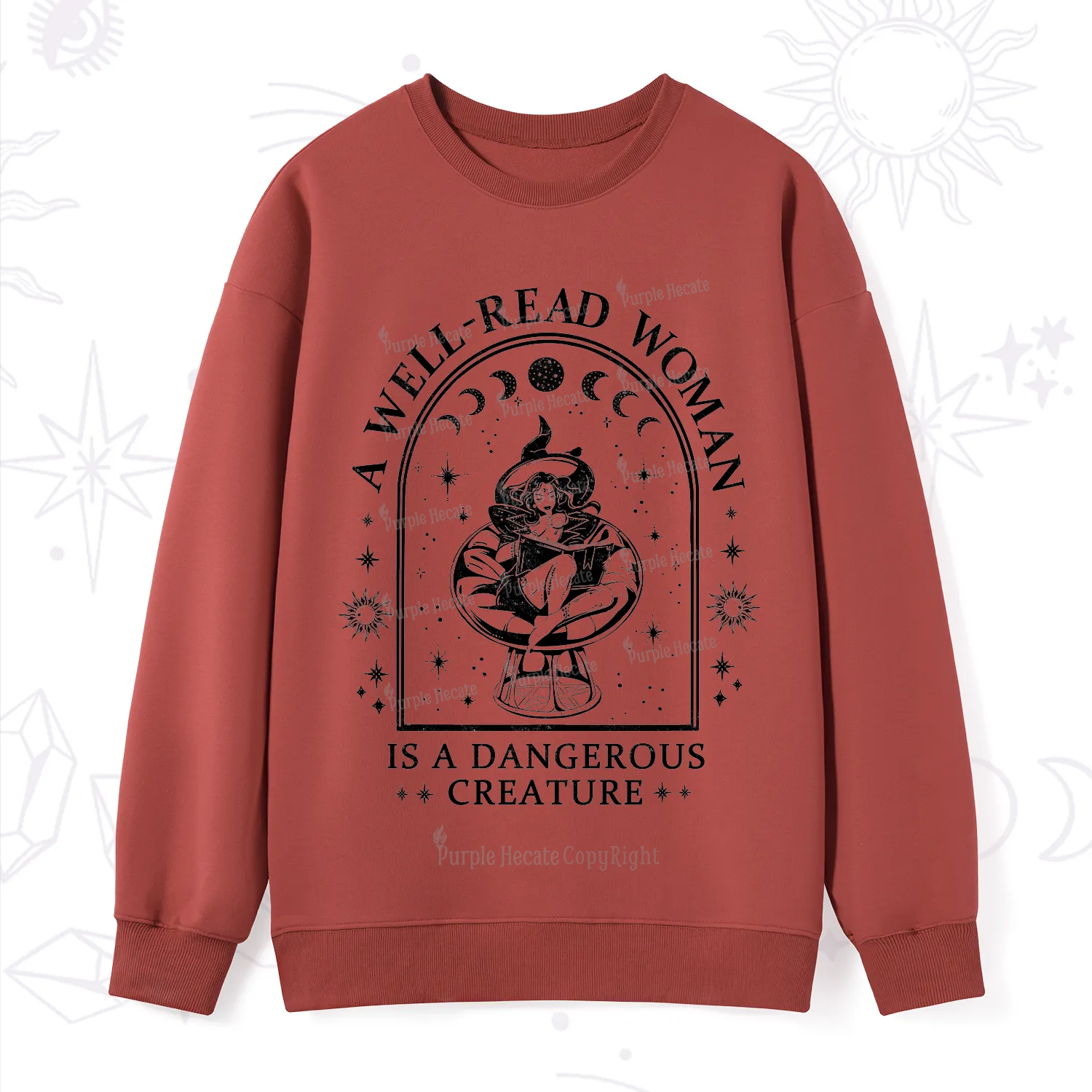 Purplehecate A Well Read Woman Bookish Sweatshirt