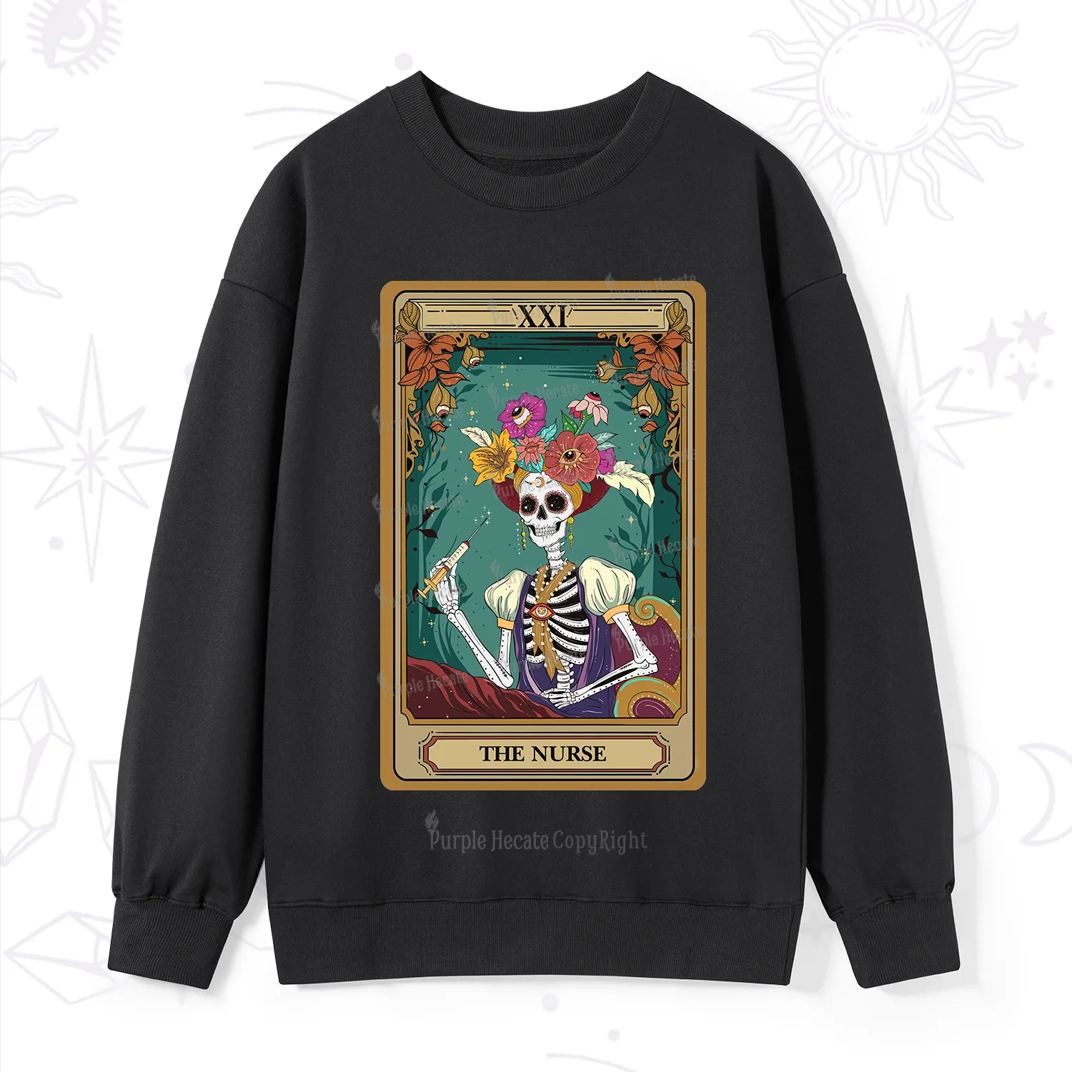 Purplehecate The Nurse Funny Tarot Card Sweatshirt