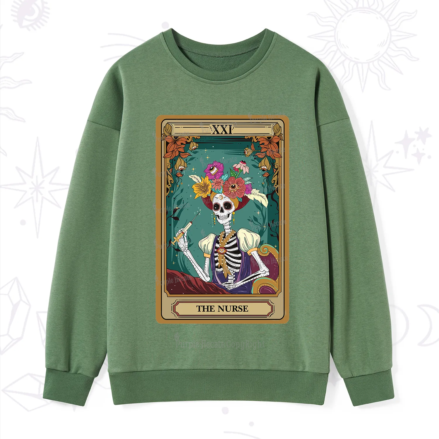 Purplehecate The Nurse Funny Tarot Card Sweatshirt