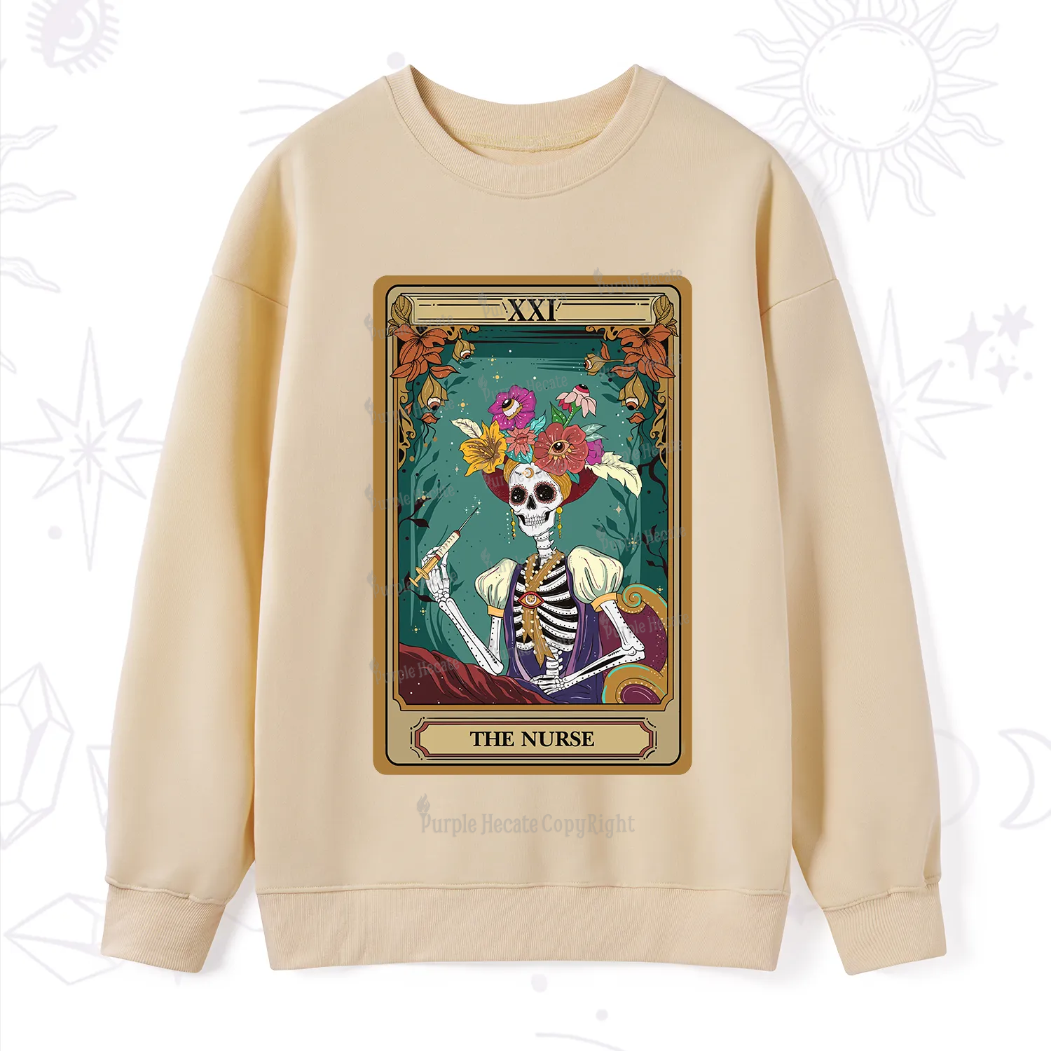 Purplehecate The Nurse Funny Tarot Card Sweatshirt