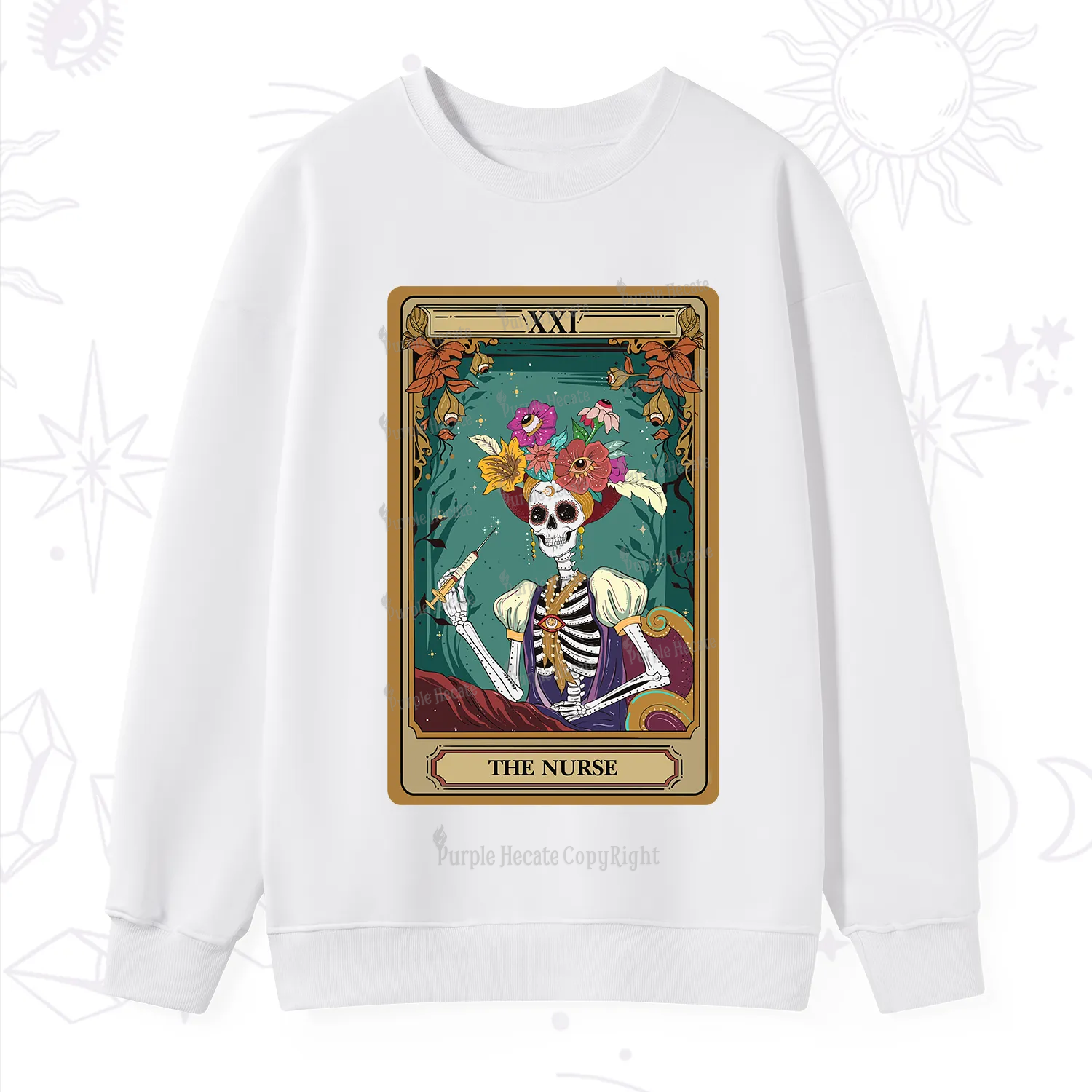 Purplehecate The Nurse Funny Tarot Card Sweatshirt