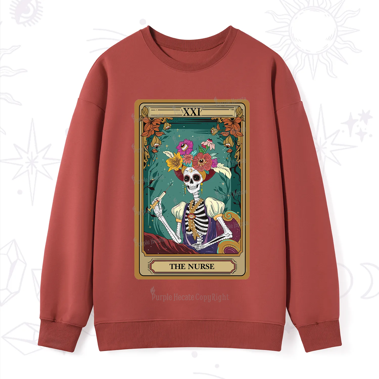 Purplehecate The Nurse Funny Tarot Card Sweatshirt