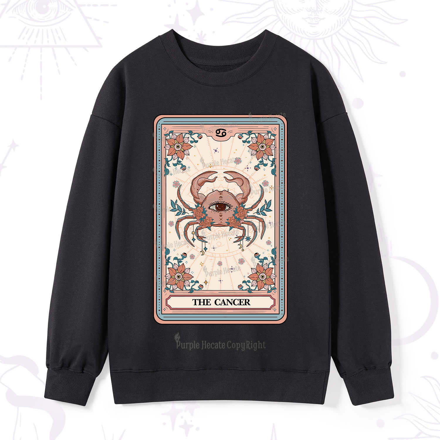 Purplehecate The Cancer Tarot Card Sweatshirt