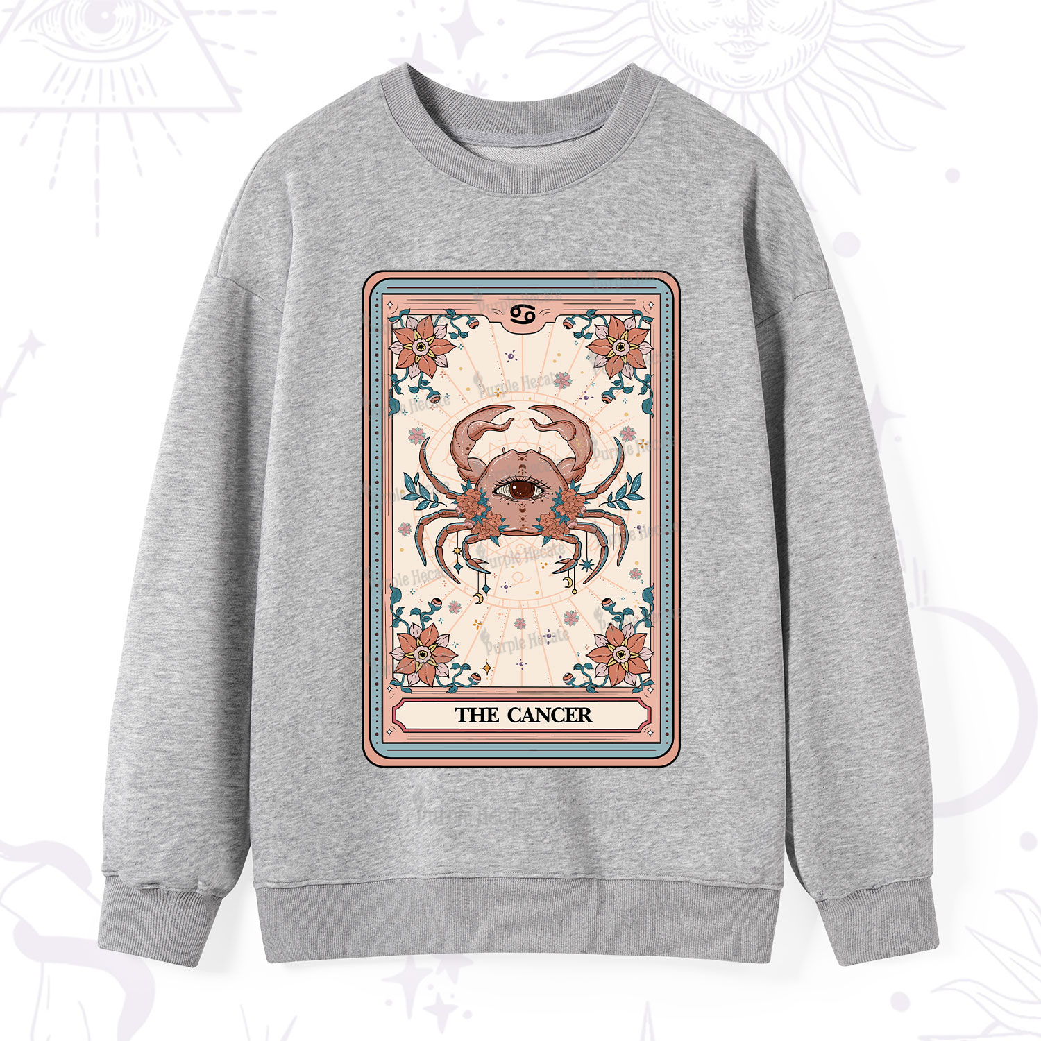 Purplehecate The Cancer Tarot Card Sweatshirt