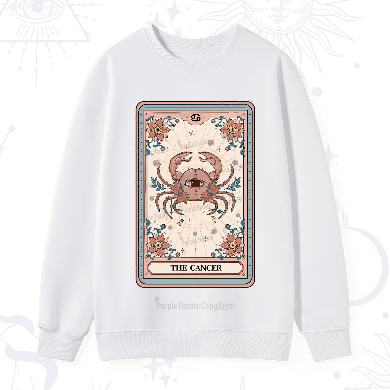 Purplehecate The Cancer Tarot Card Sweatshirt