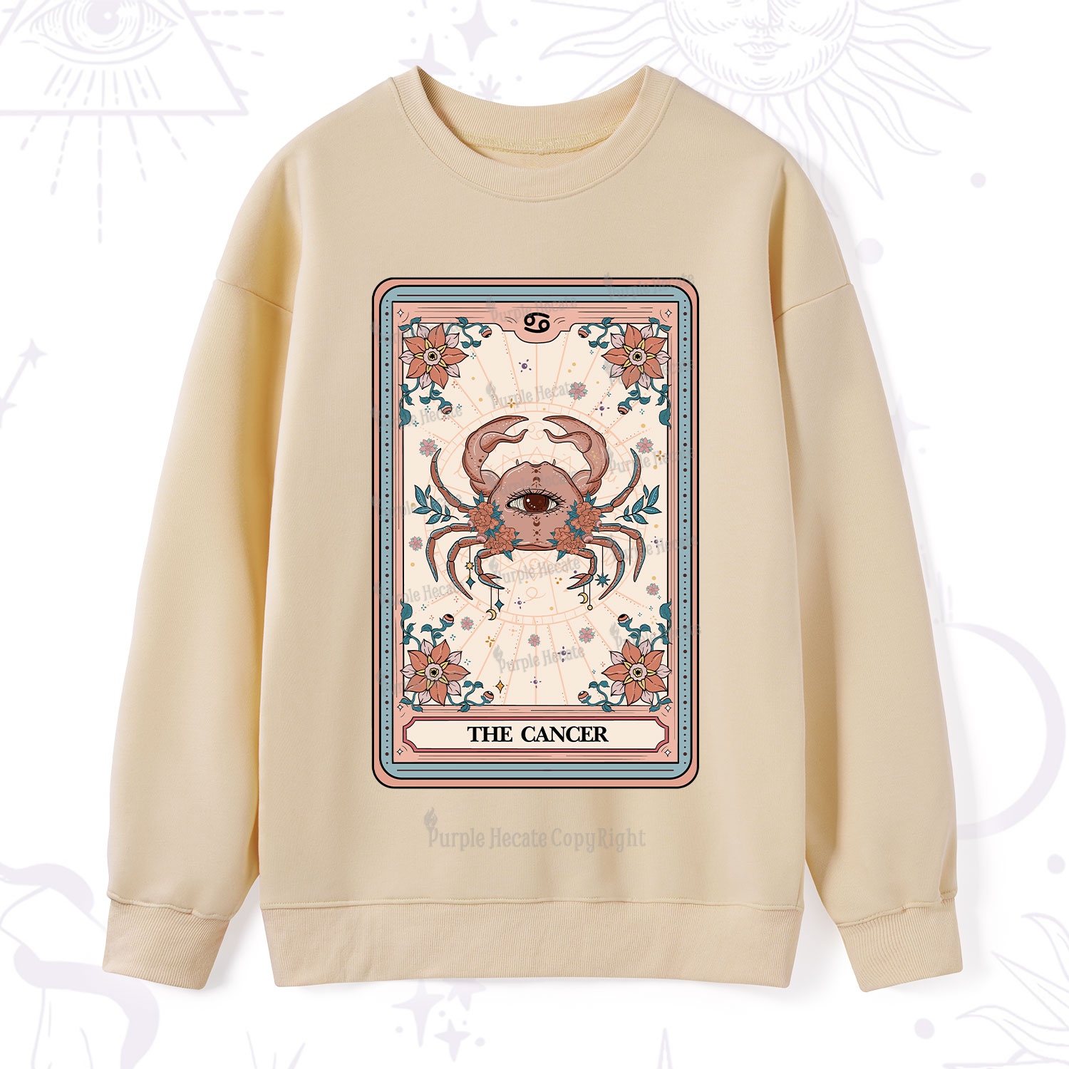 Purplehecate The Cancer Tarot Card Sweatshirt