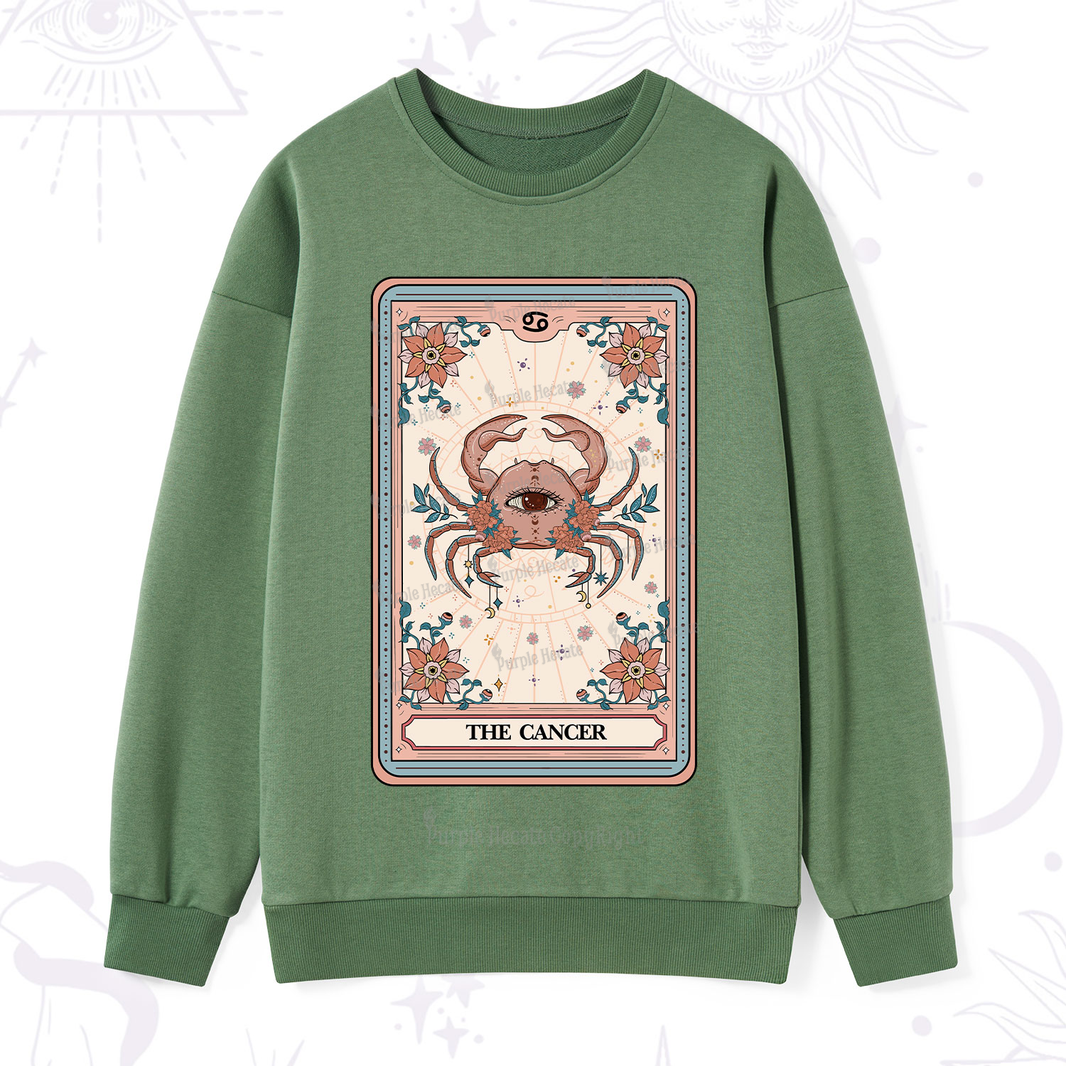 Purplehecate The Cancer Tarot Card Sweatshirt
