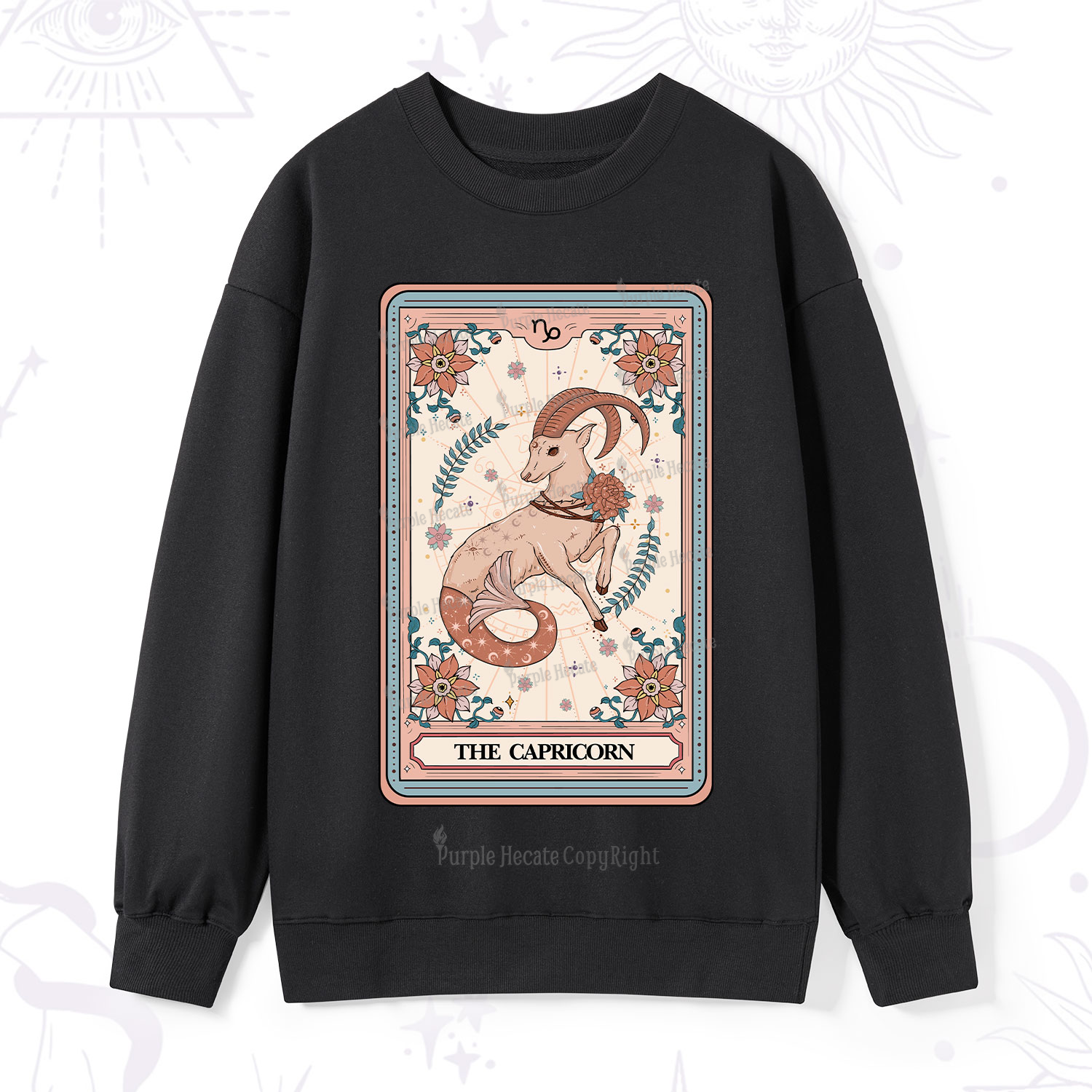 Purplehecate The Capricorn Tarot Card Sweatshirt