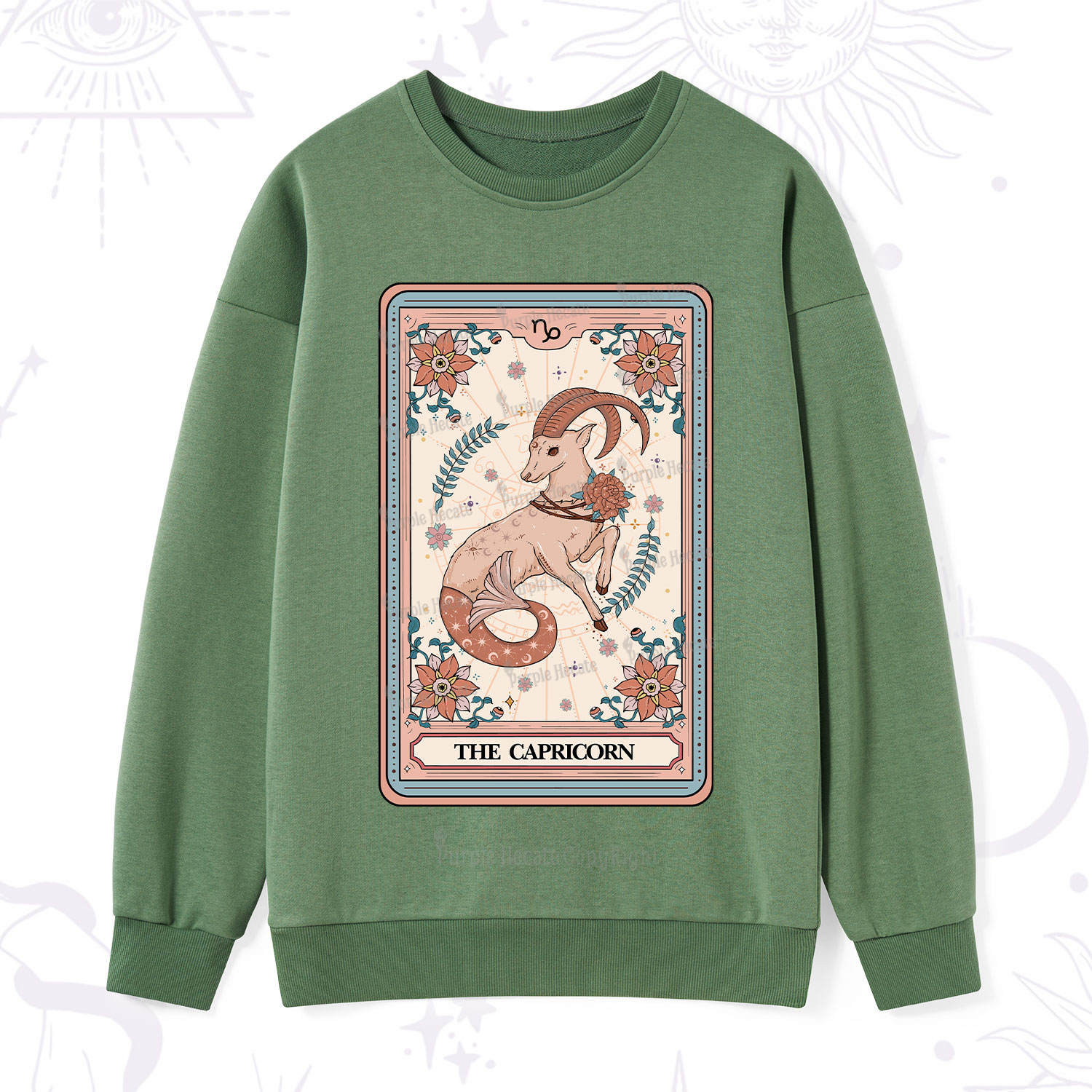 Purplehecate The Capricorn Tarot Card Sweatshirt