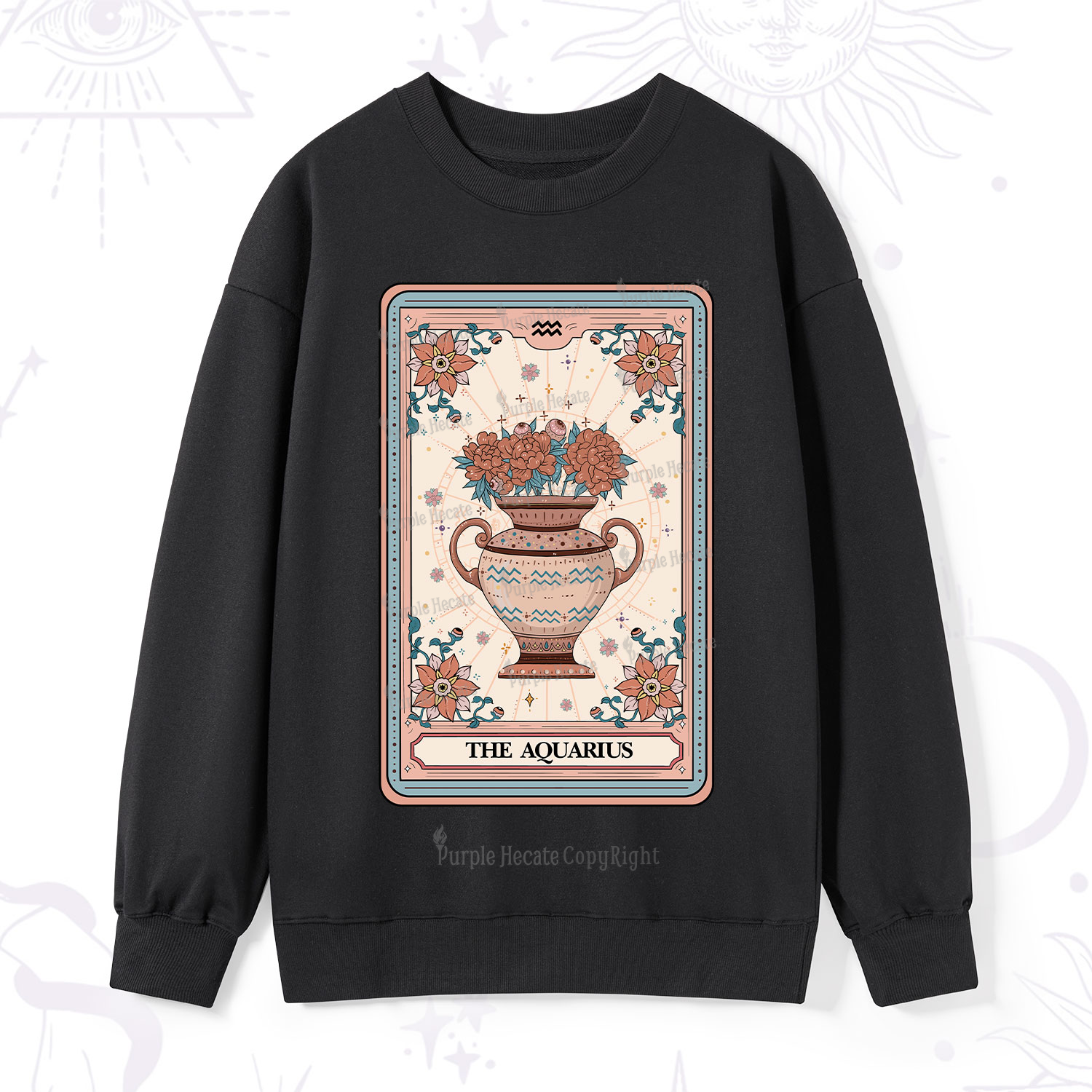 Purplehecate The Aquarius Tarot Card Sweatshirt