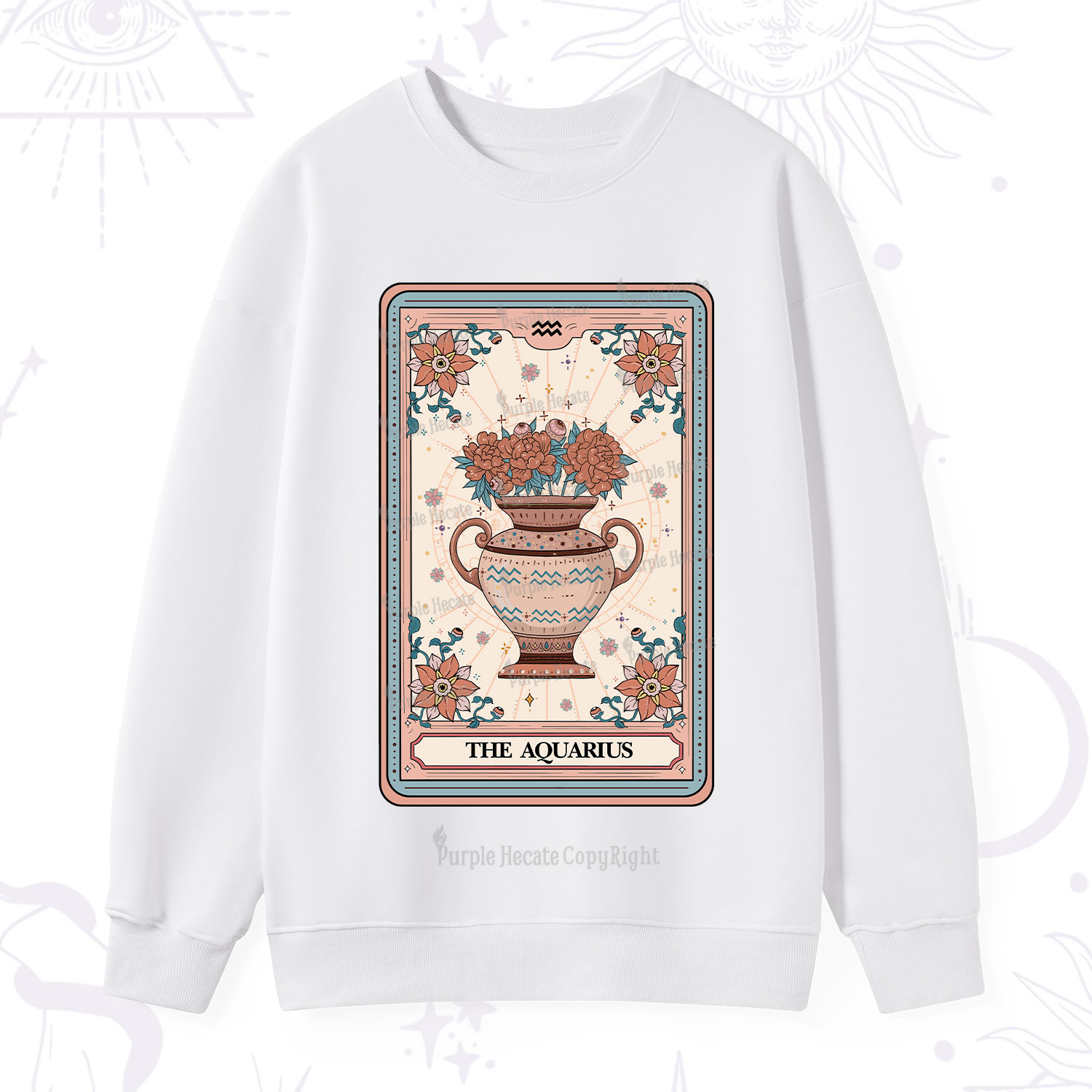 Purplehecate The Aquarius Tarot Card Sweatshirt