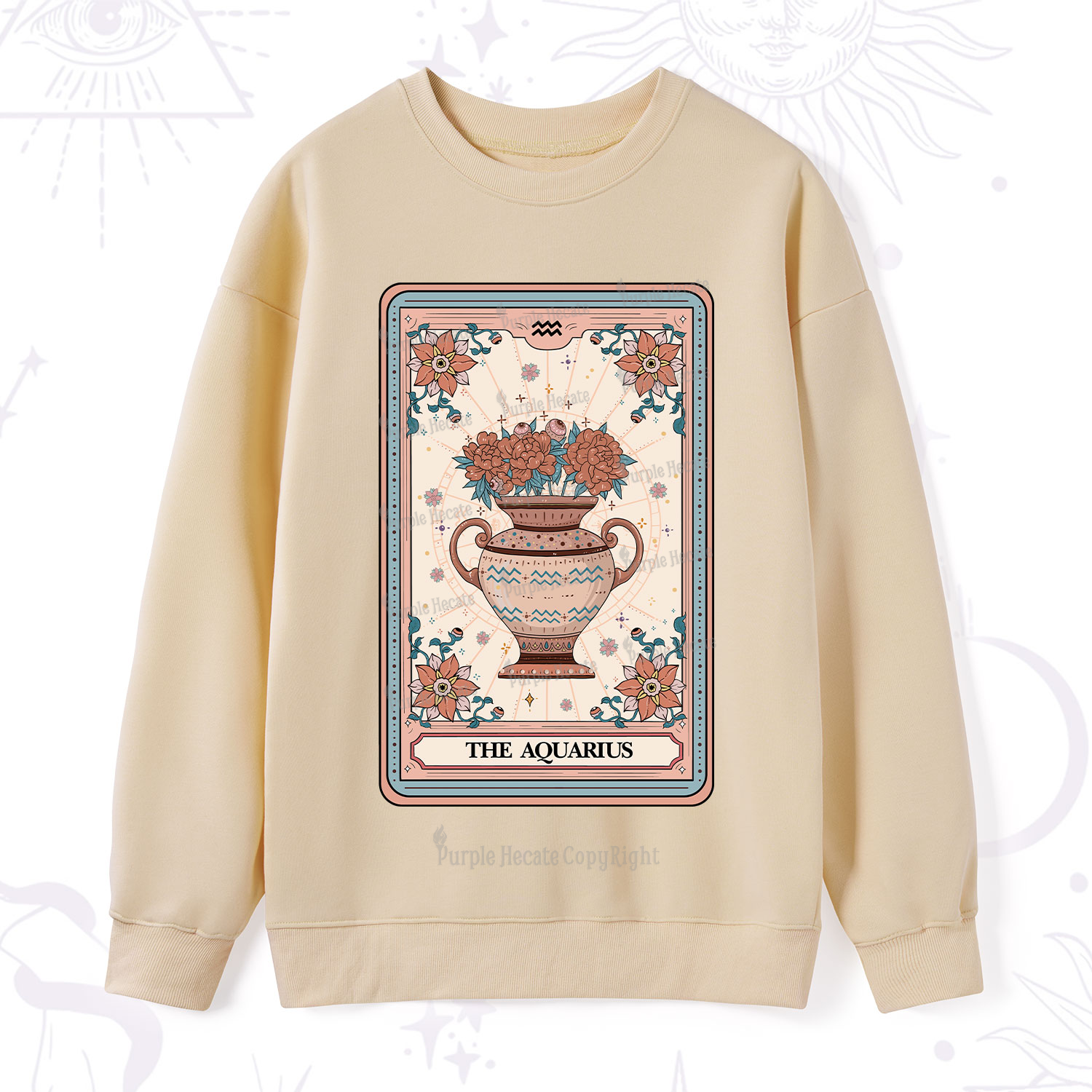 Purplehecate The Aquarius Tarot Card Sweatshirt