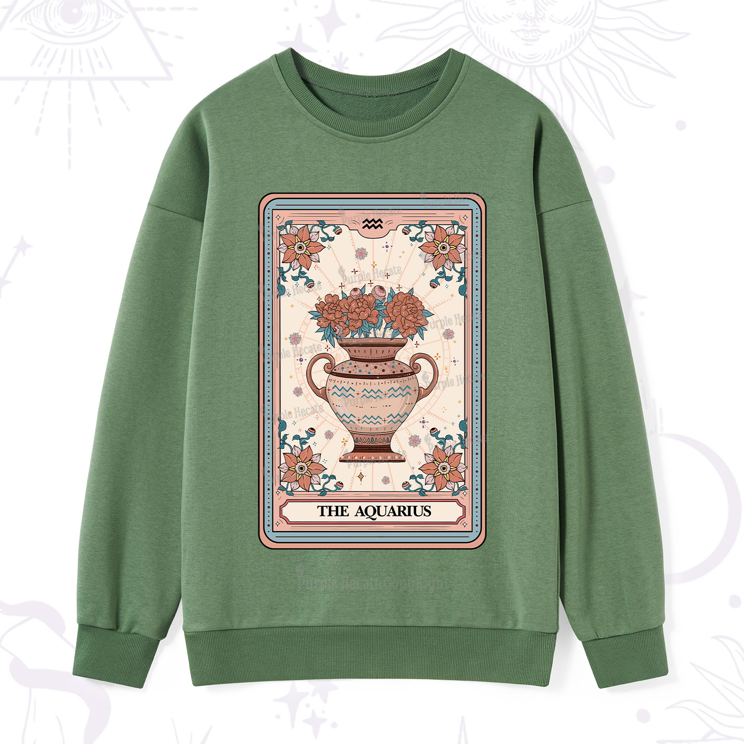 Purplehecate The Aquarius Tarot Card Sweatshirt