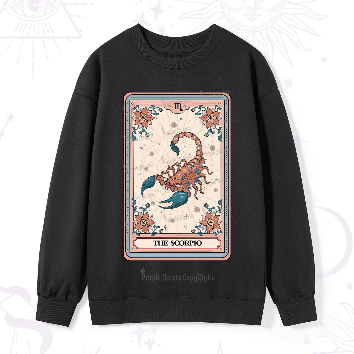 Purplehecate The Scorpio Tarot Card Sweatshirt