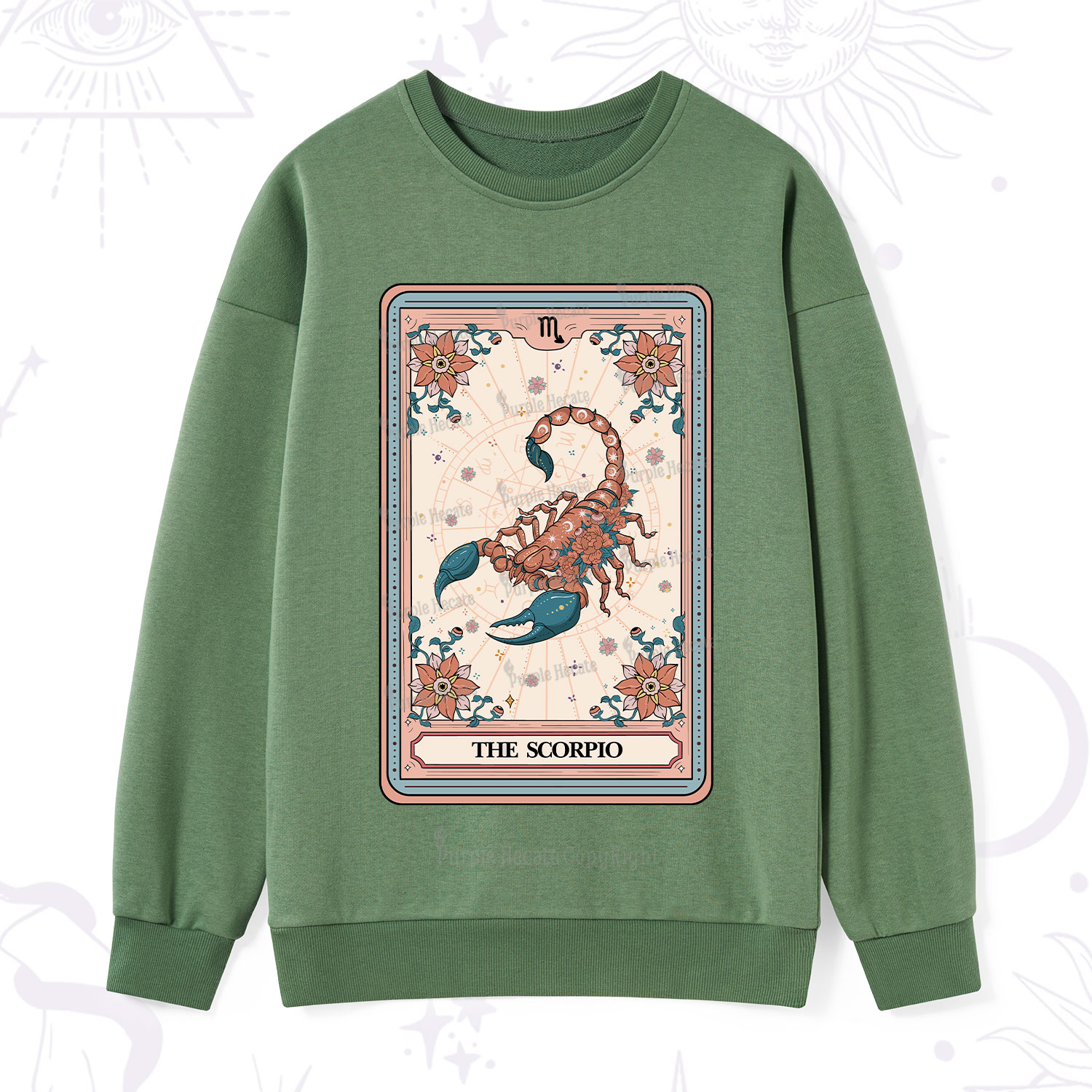 Purplehecate The Scorpio Tarot Card Sweatshirt
