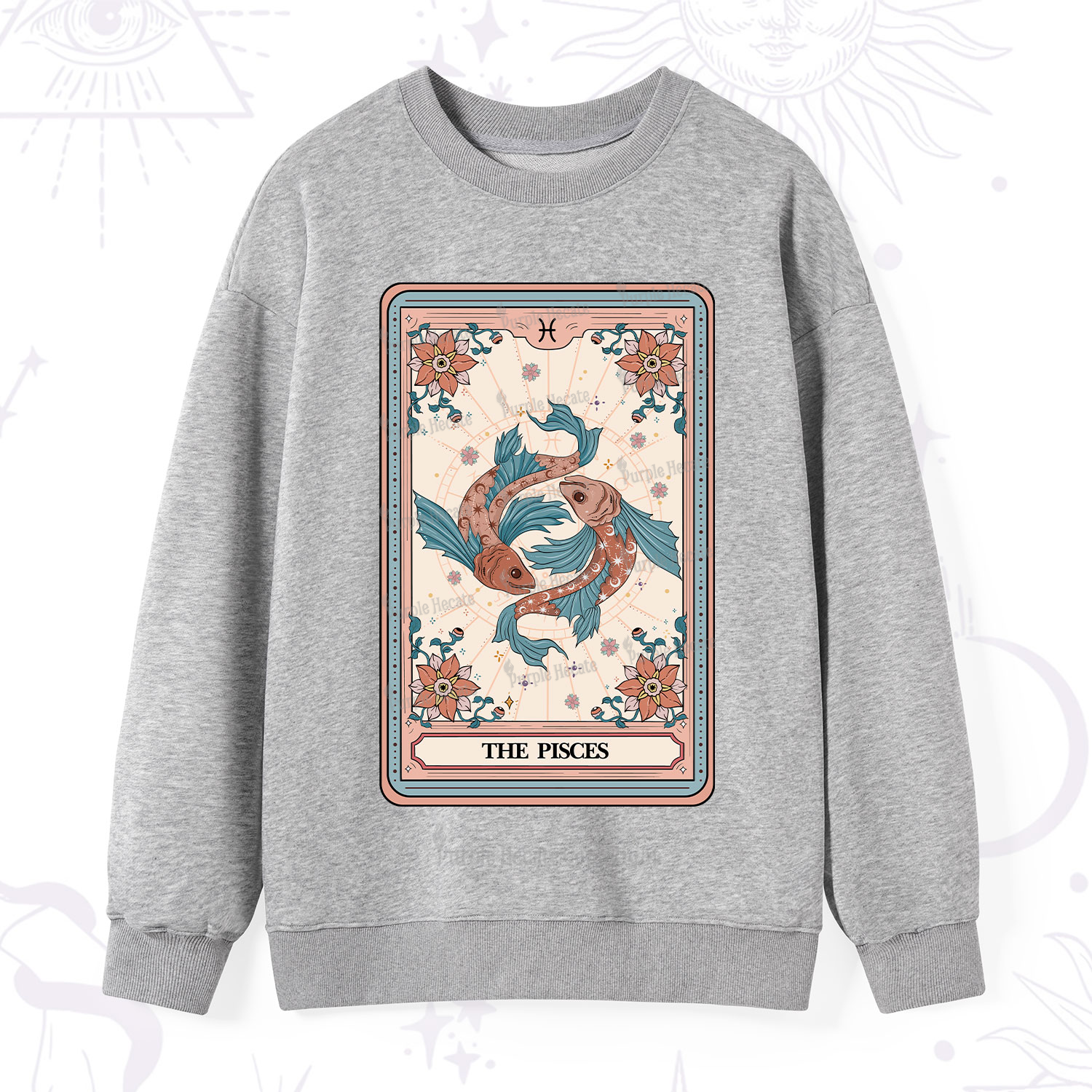 Purplehecate The Pisces Tarot Card Sweatshirt