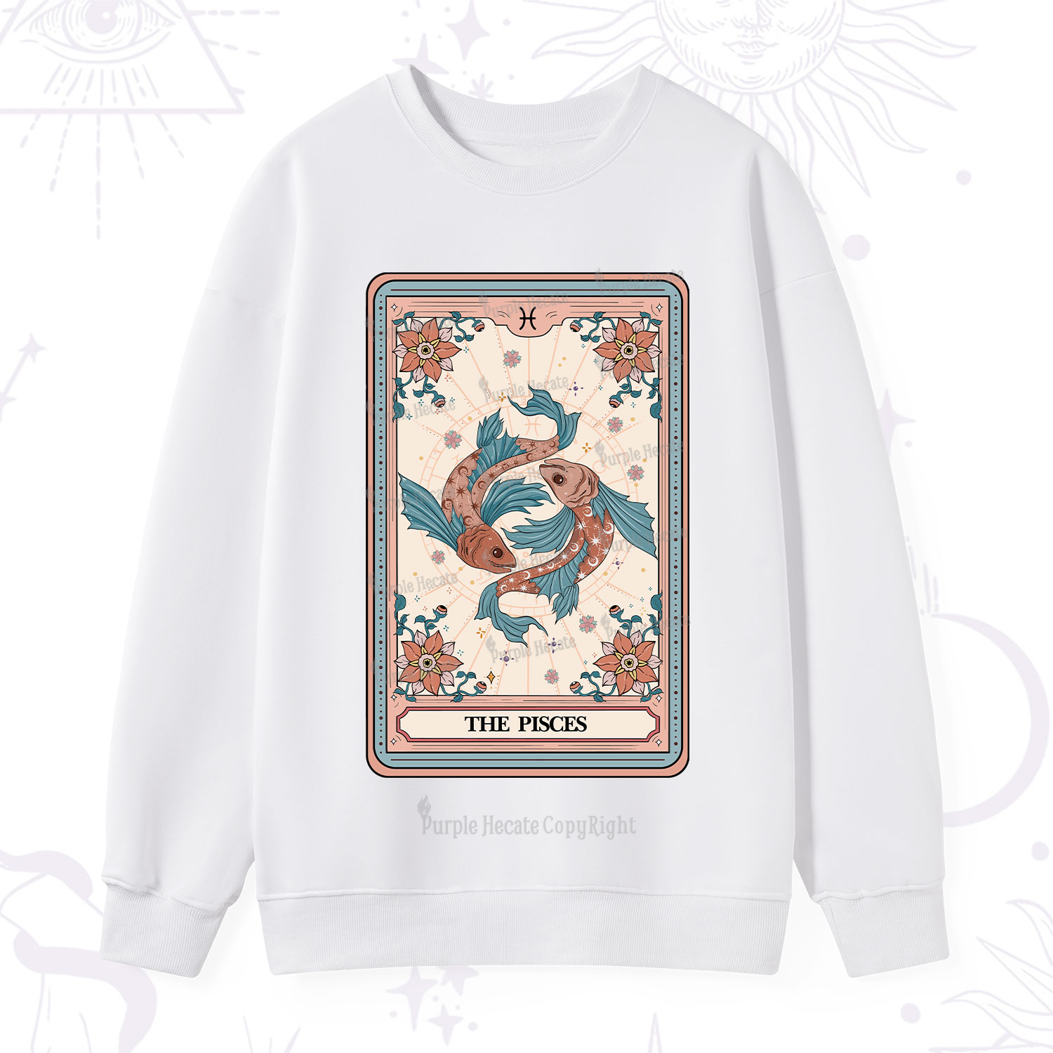 Purplehecate The Pisces Tarot Card Sweatshirt