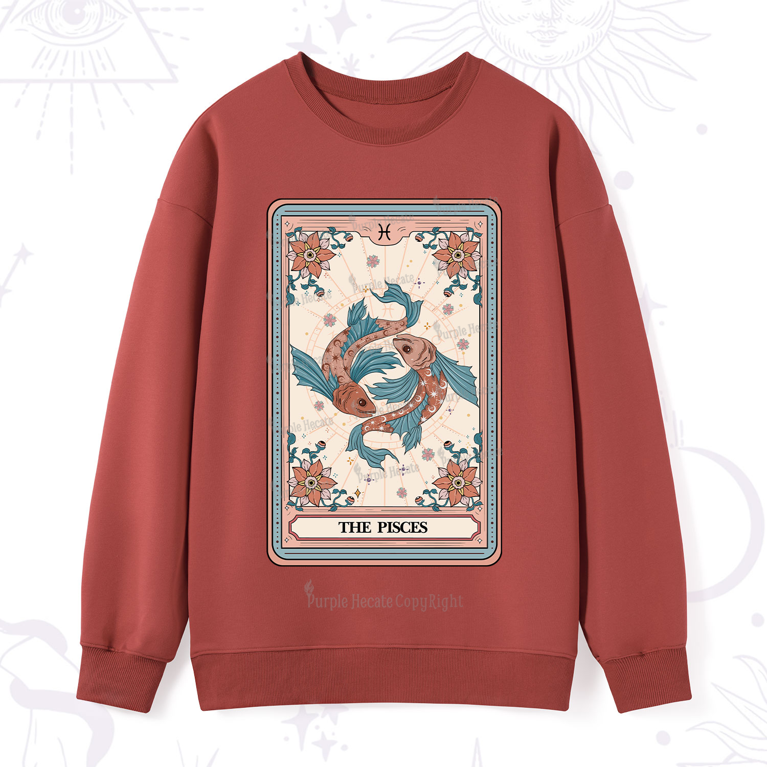 Purplehecate The Pisces Tarot Card Sweatshirt