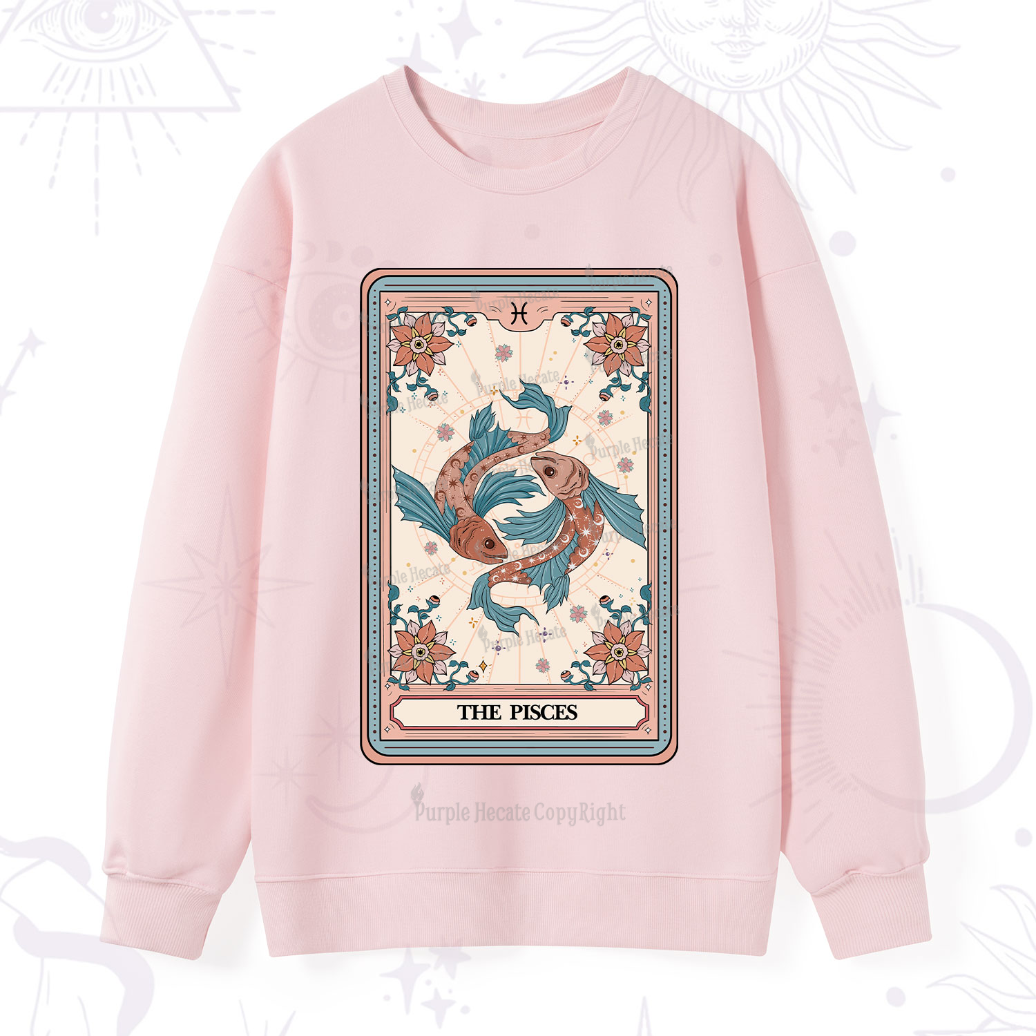 Purplehecate The Pisces Tarot Card Sweatshirt