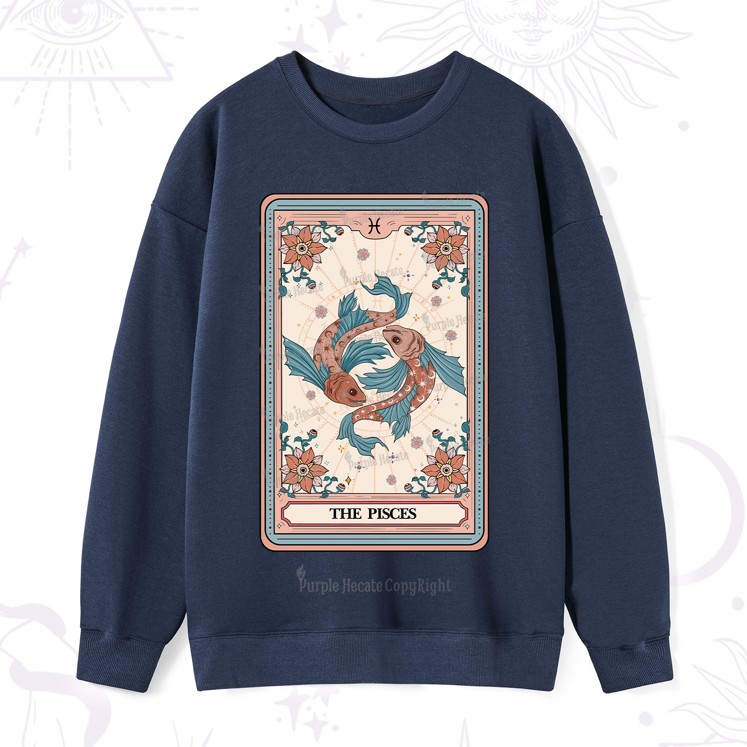 Purplehecate The Pisces Tarot Card Sweatshirt