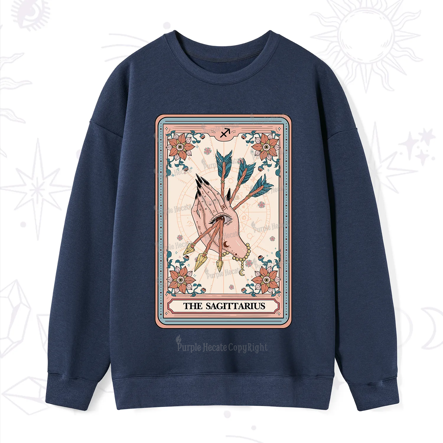 Purplehecate The Sagittarius Tarot Card Sweatshirt