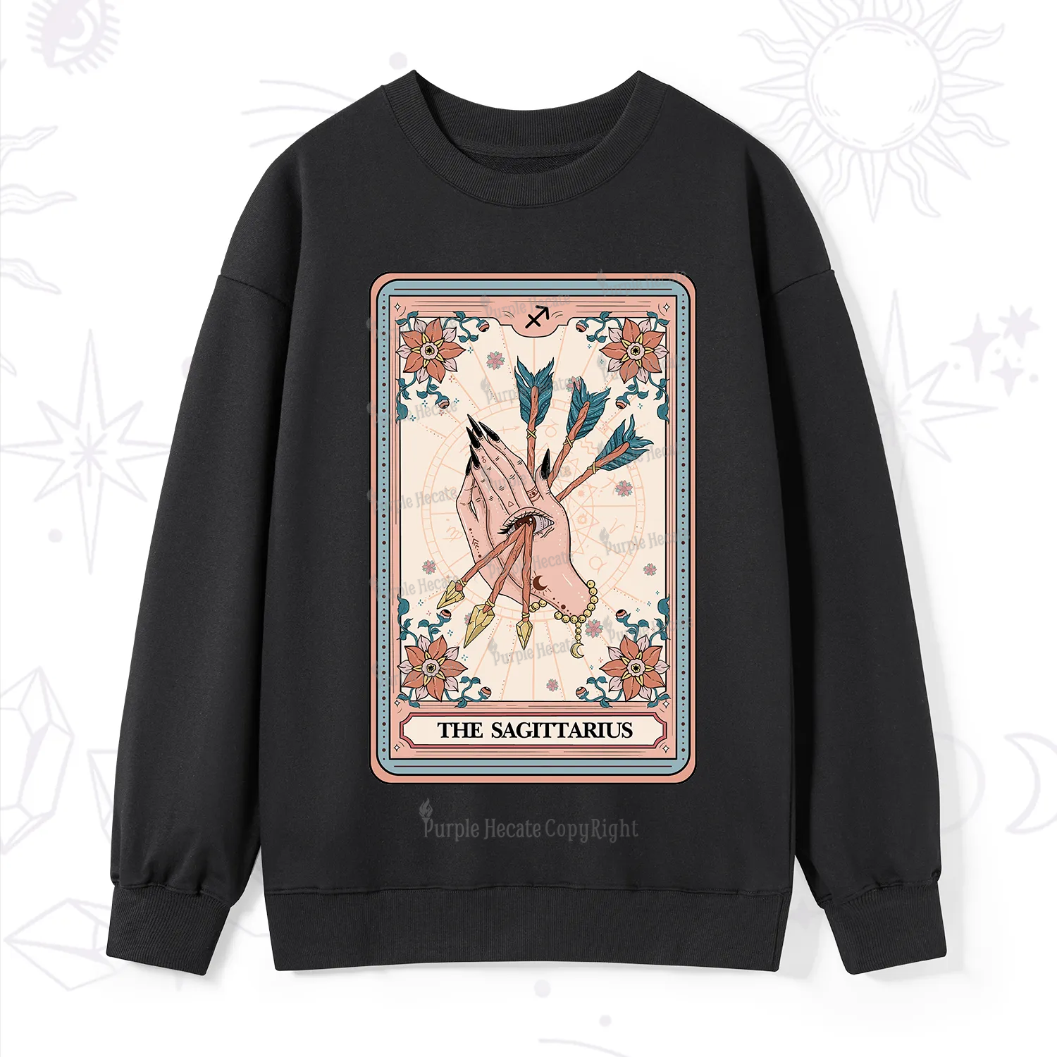 Purplehecate The Sagittarius Tarot Card Sweatshirt