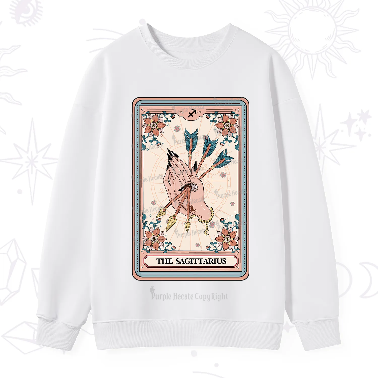 Purplehecate The Sagittarius Tarot Card Sweatshirt