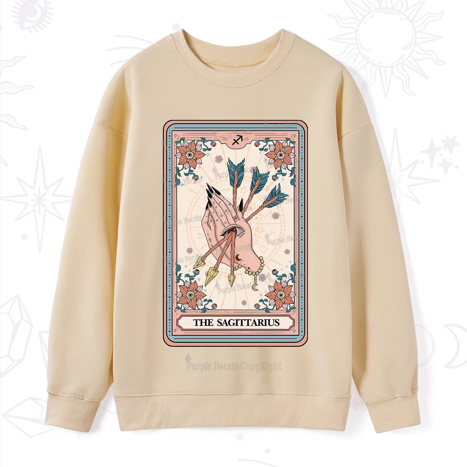 Purplehecate The Sagittarius Tarot Card Sweatshirt