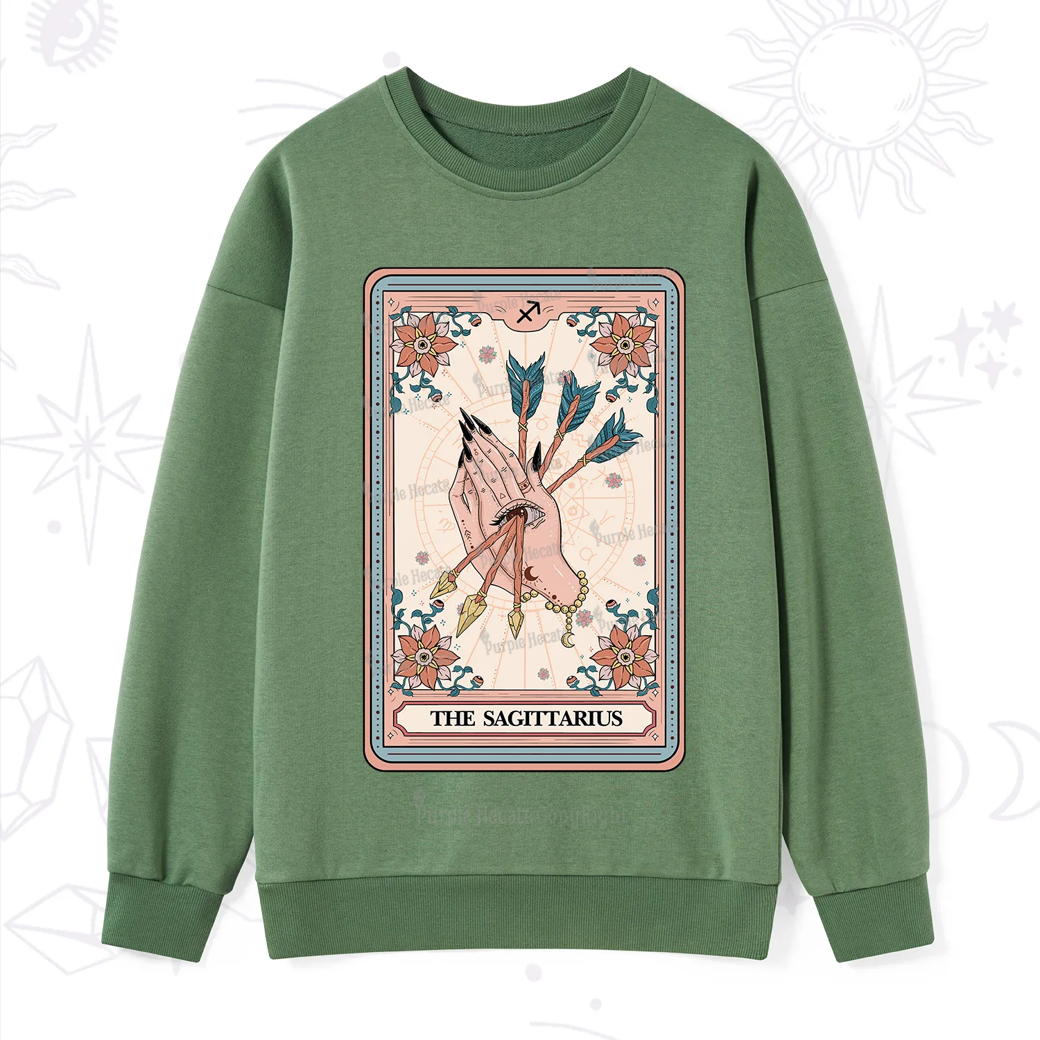 Purplehecate The Sagittarius Tarot Card Sweatshirt