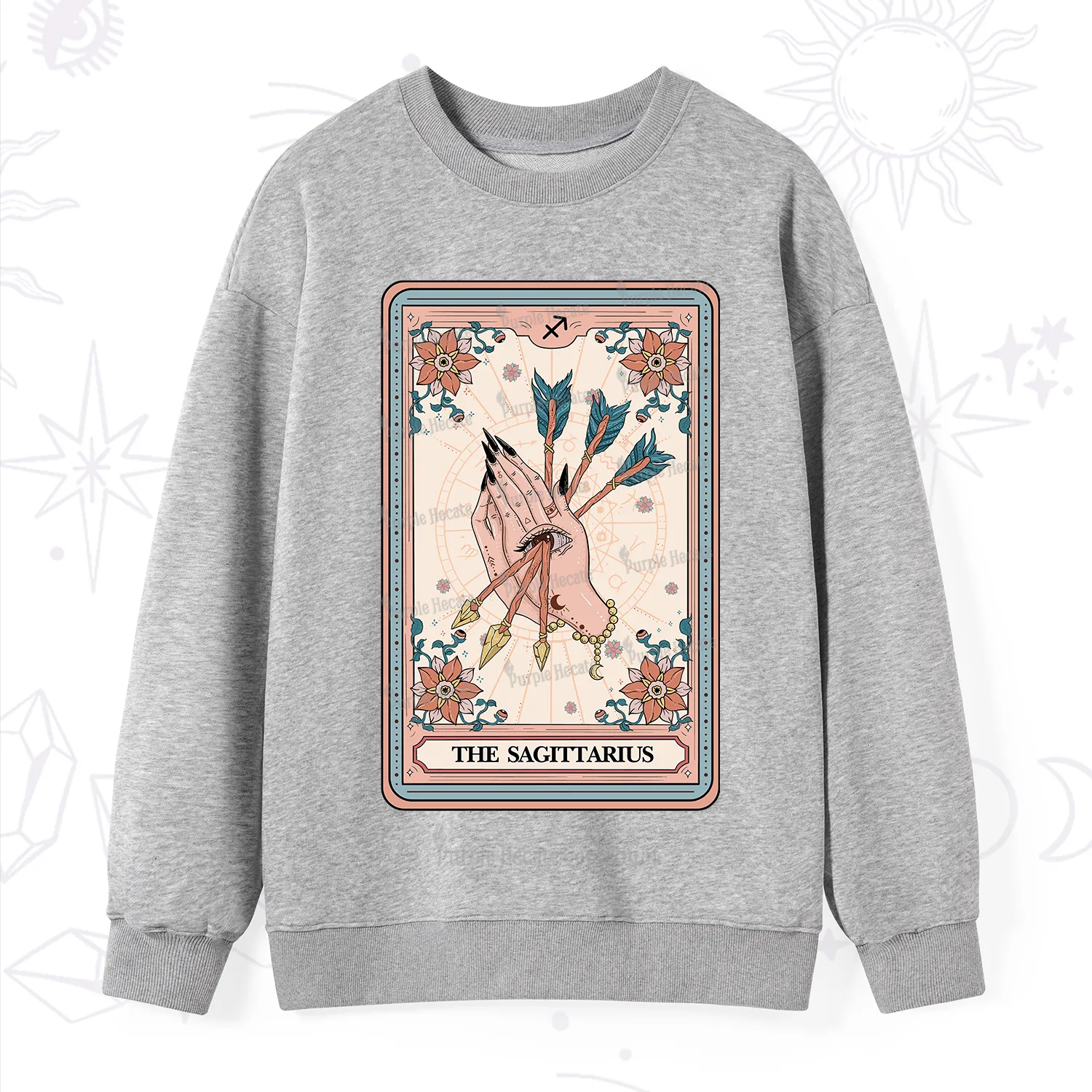 Purplehecate The Sagittarius Tarot Card Sweatshirt