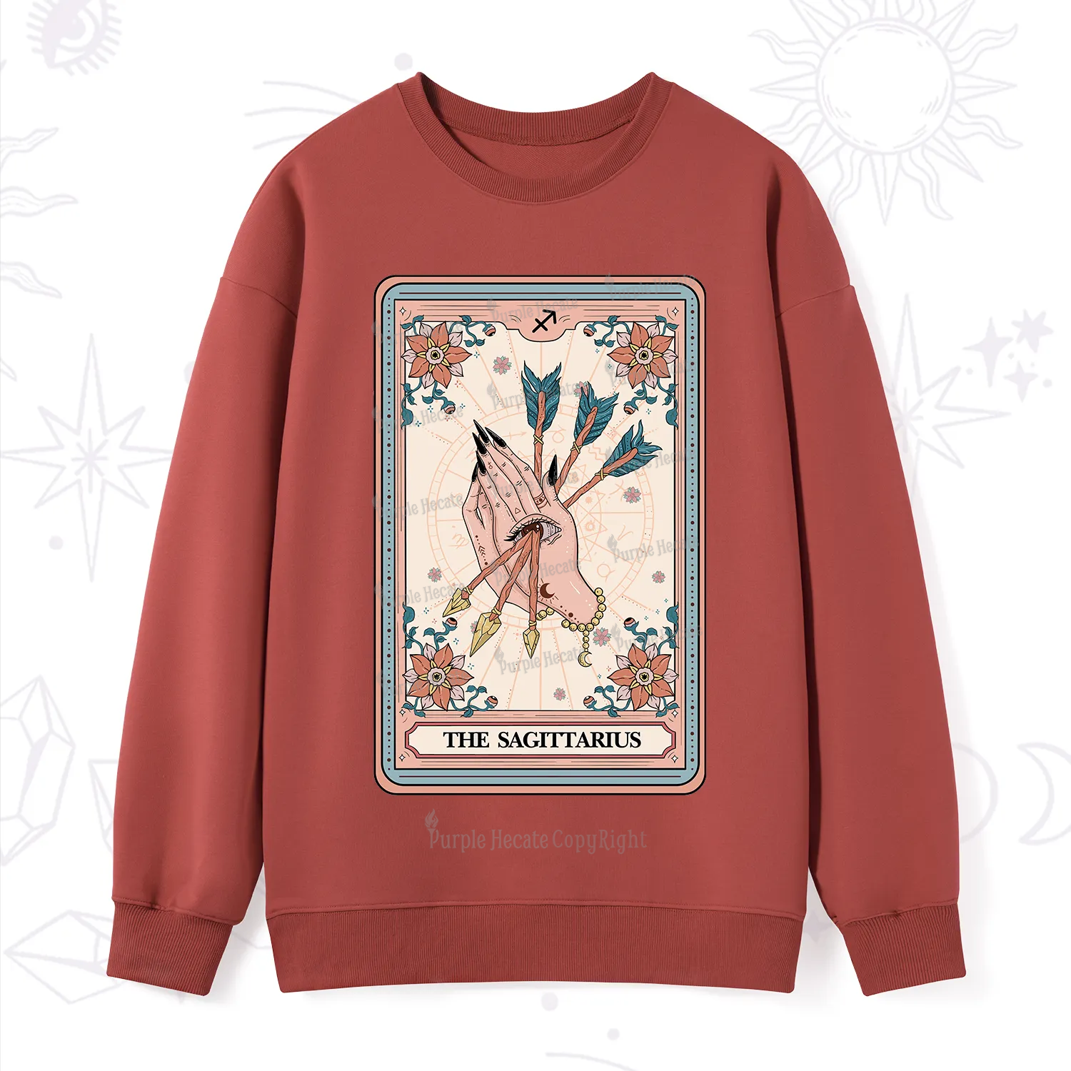 Purplehecate The Sagittarius Tarot Card Sweatshirt