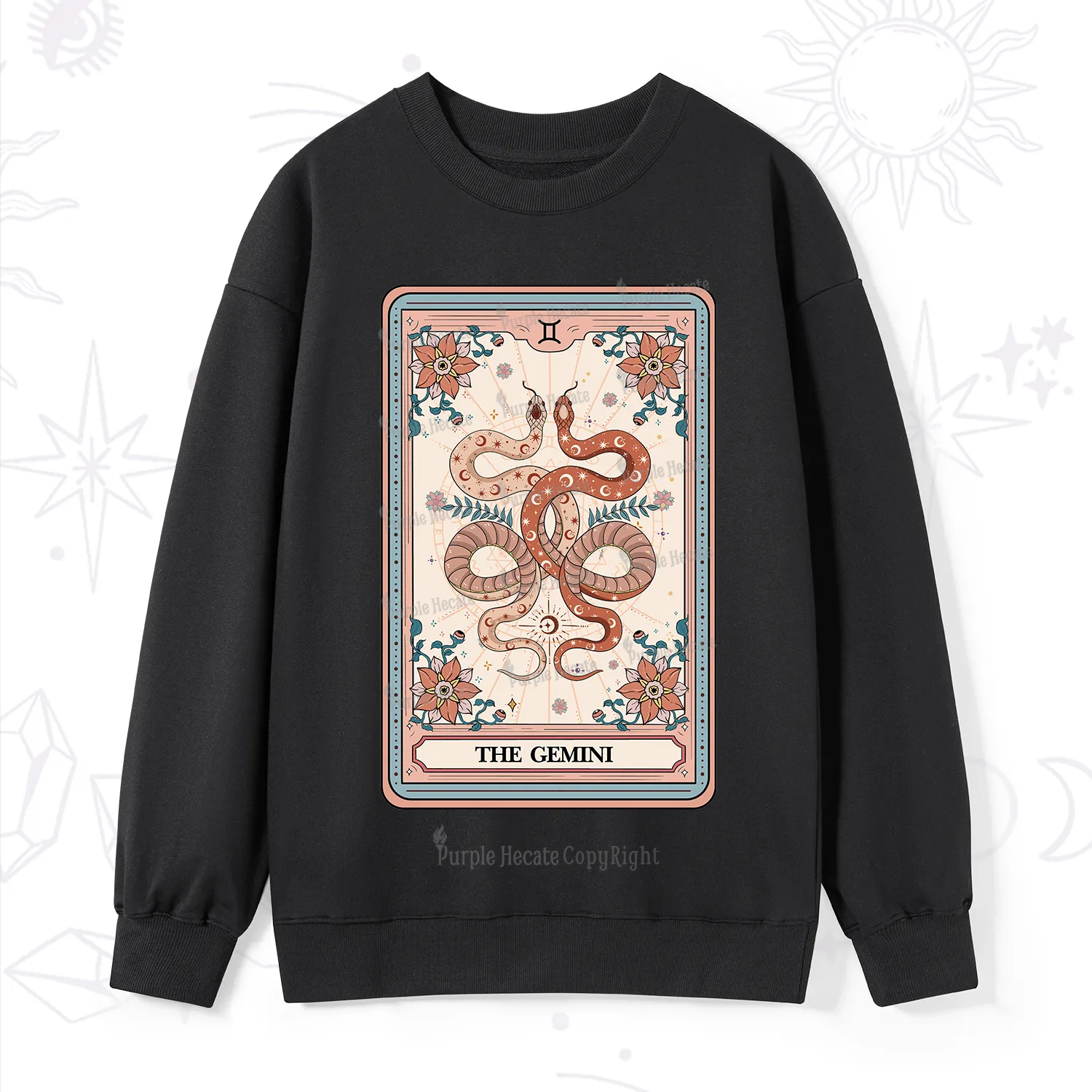 Purplehecate The Gemini Tarot Card Sweatshirt
