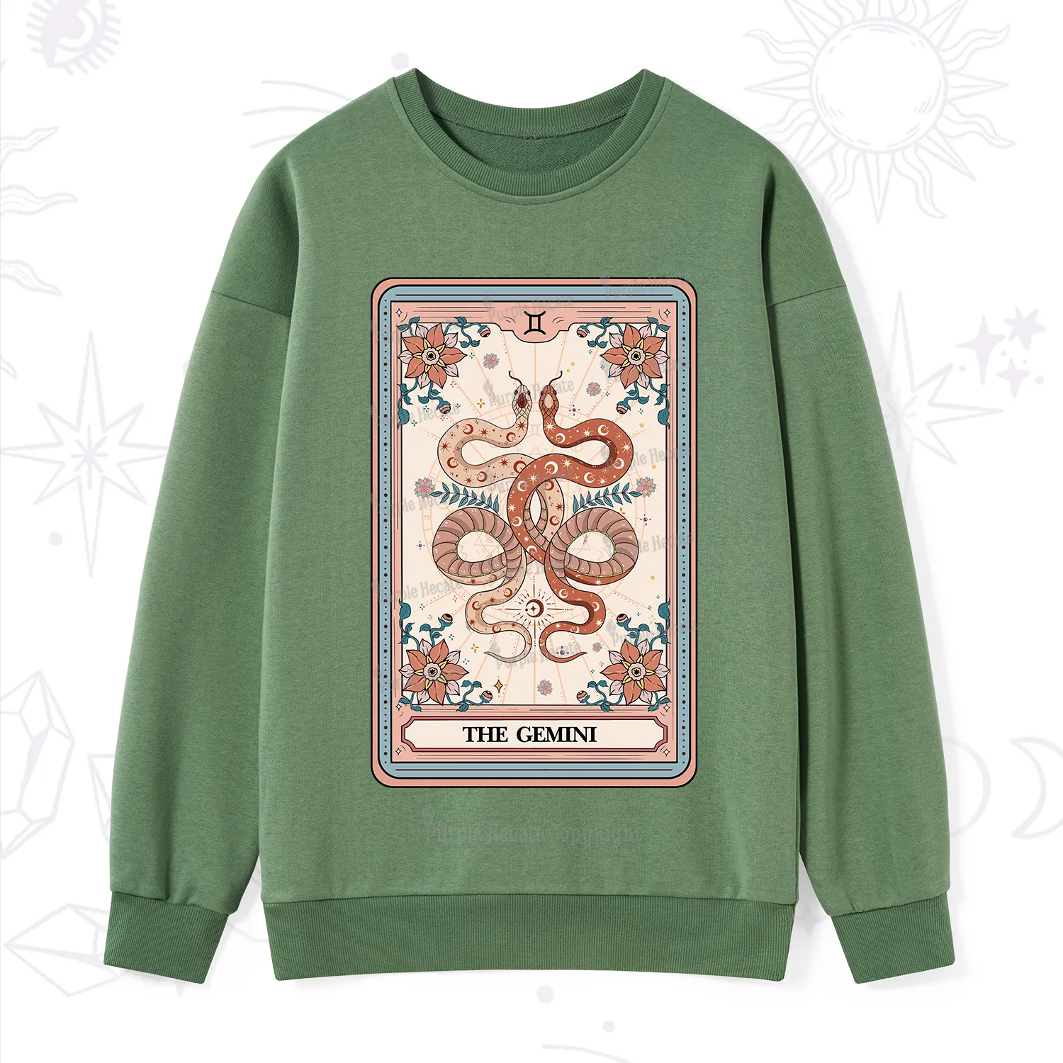 Purplehecate The Gemini Tarot Card Sweatshirt