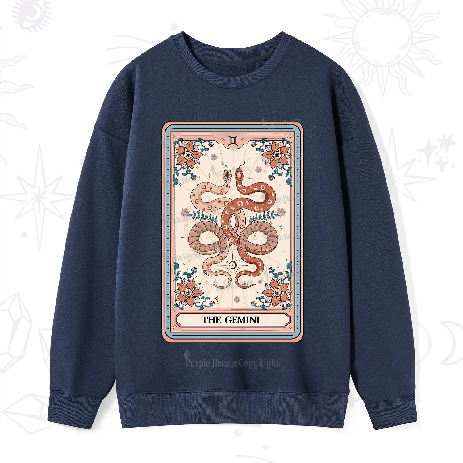 Purplehecate The Gemini Tarot Card Sweatshirt