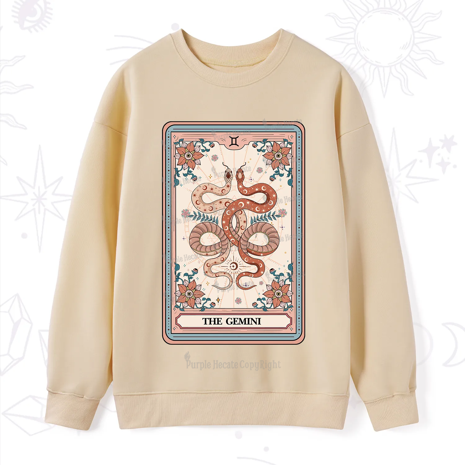 Purplehecate The Gemini Tarot Card Sweatshirt